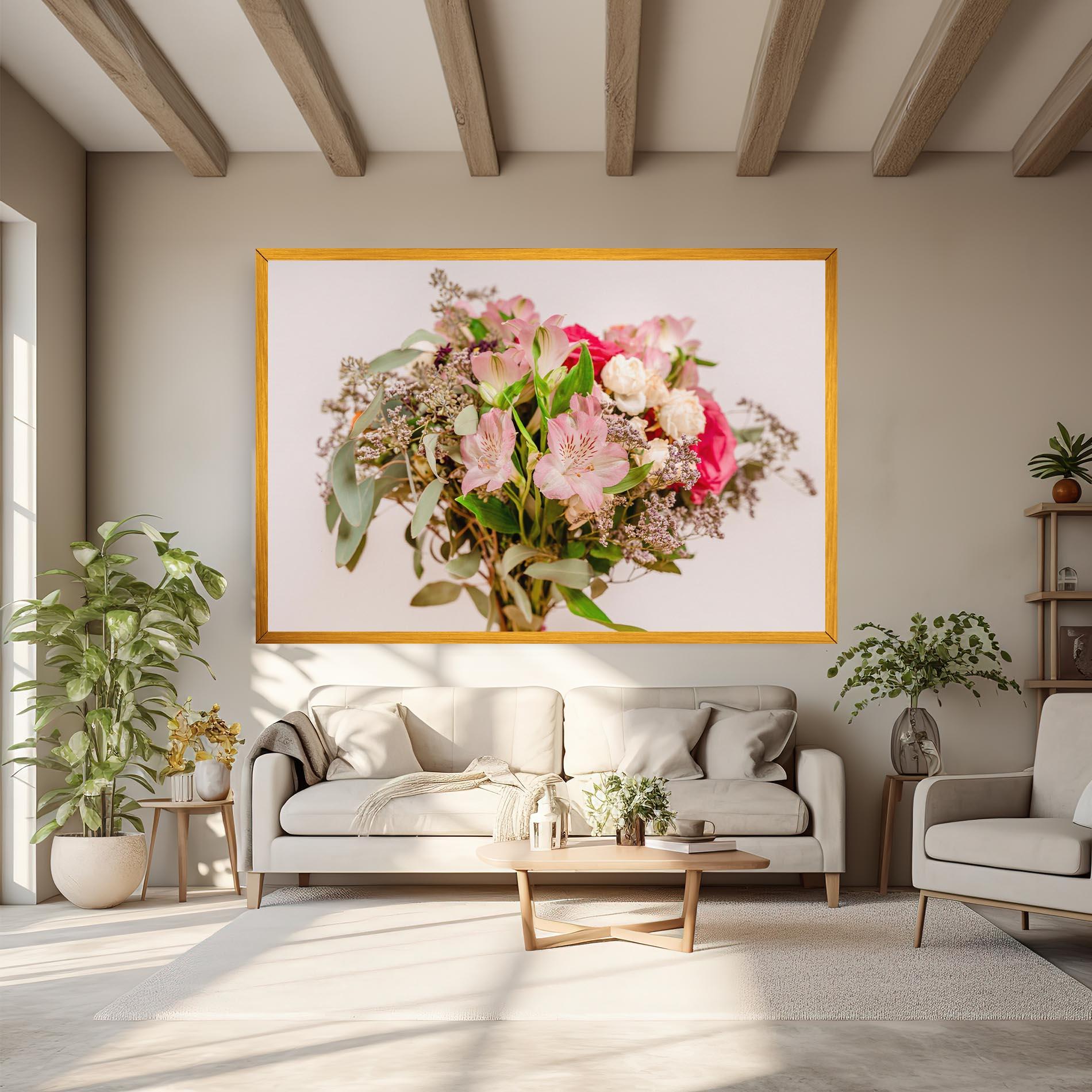 Vászonkép Girly Pink Bouquet mockup 6