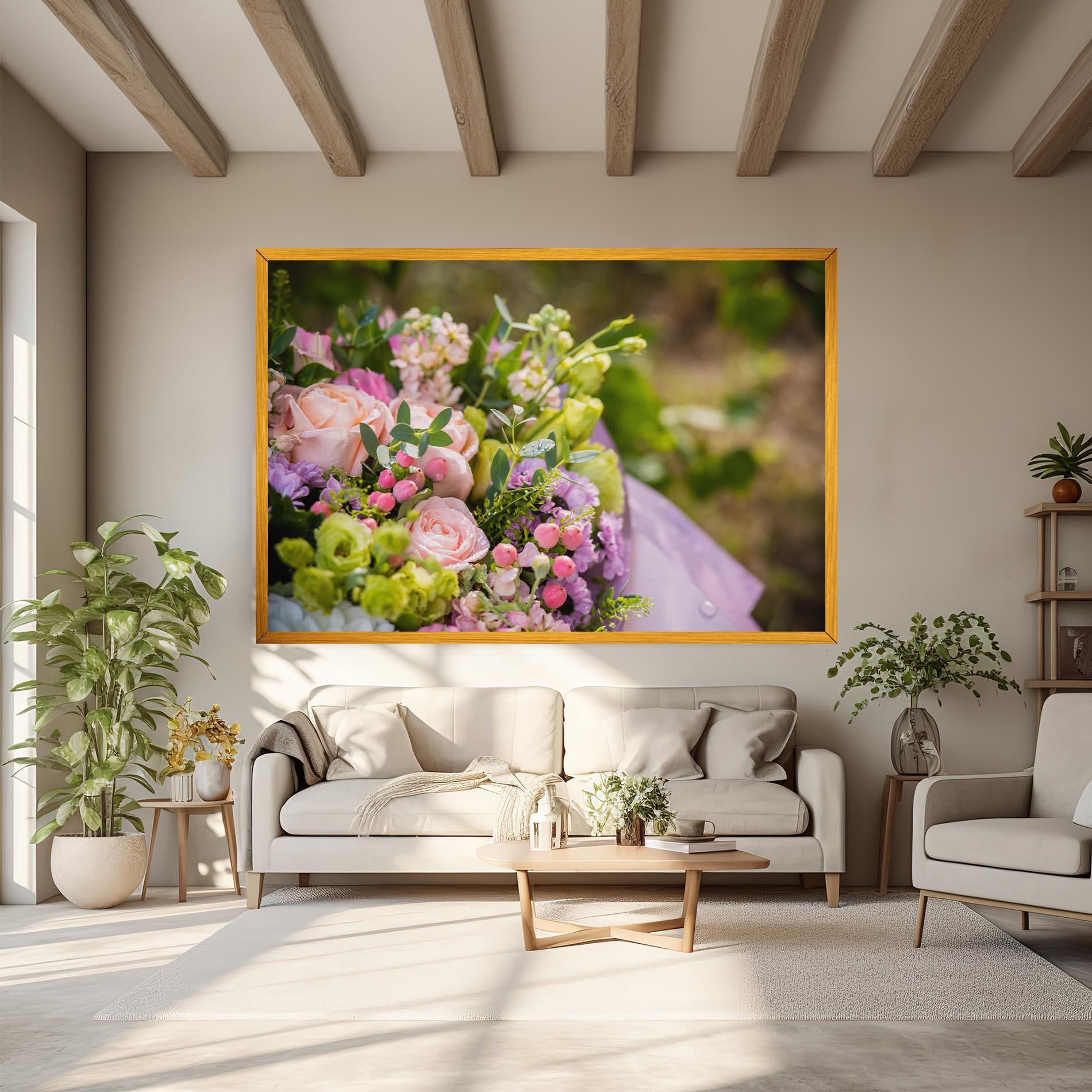 Vászonkép Green Pink Bouquet mockup 6