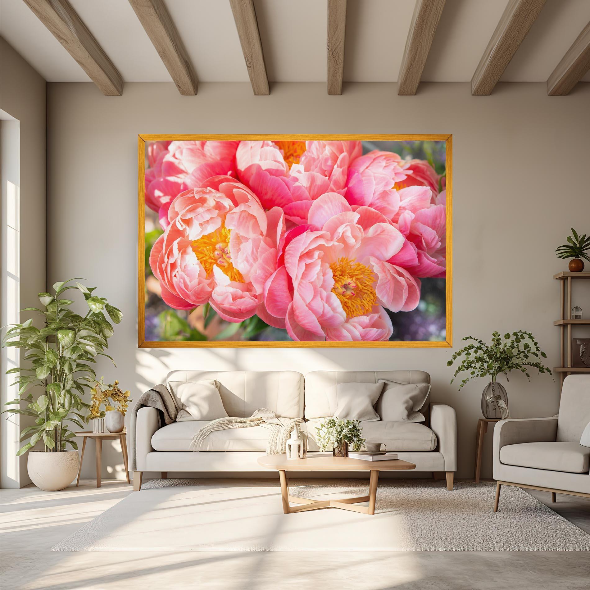 Vászonkép Opened Peonies Bouquet mockup 6