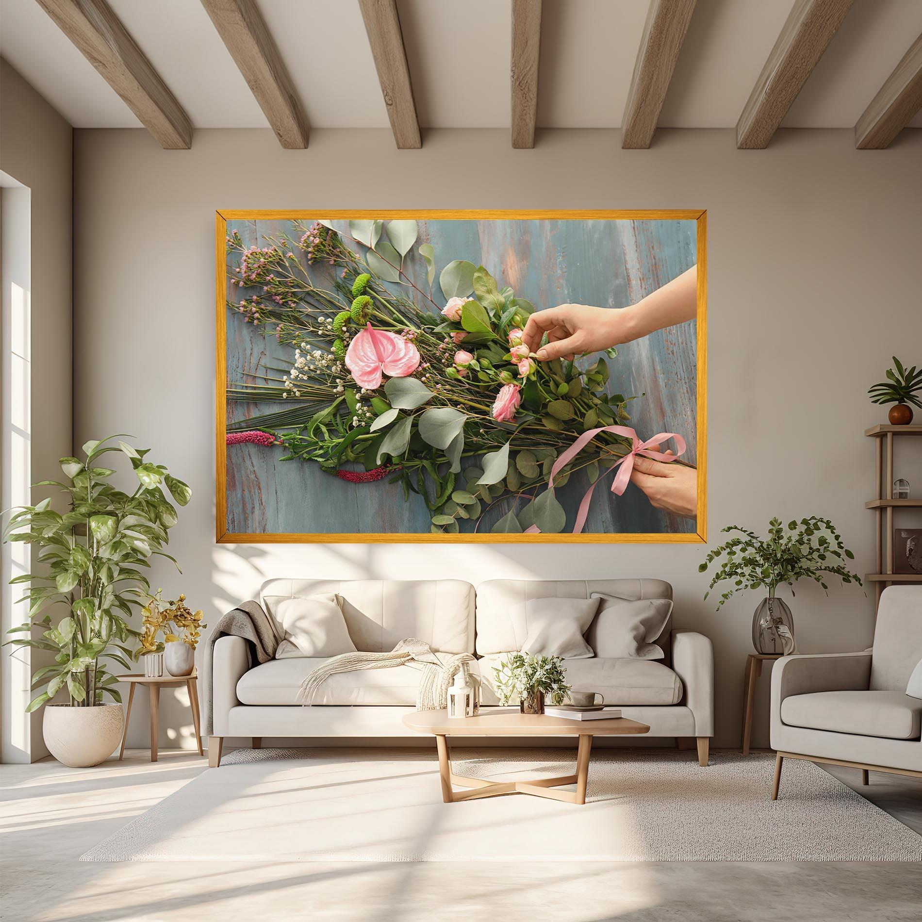 Vászonkép Preparing Bouquet mockup 6