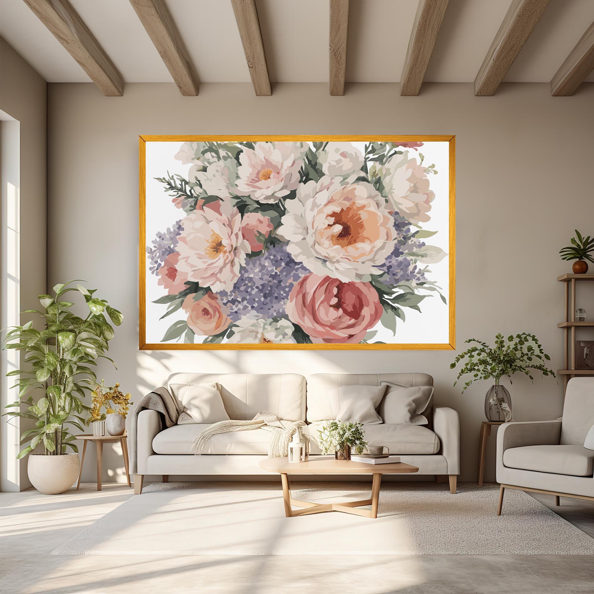 Vászonkép Pretty Watercolor Bouquet mockup 6