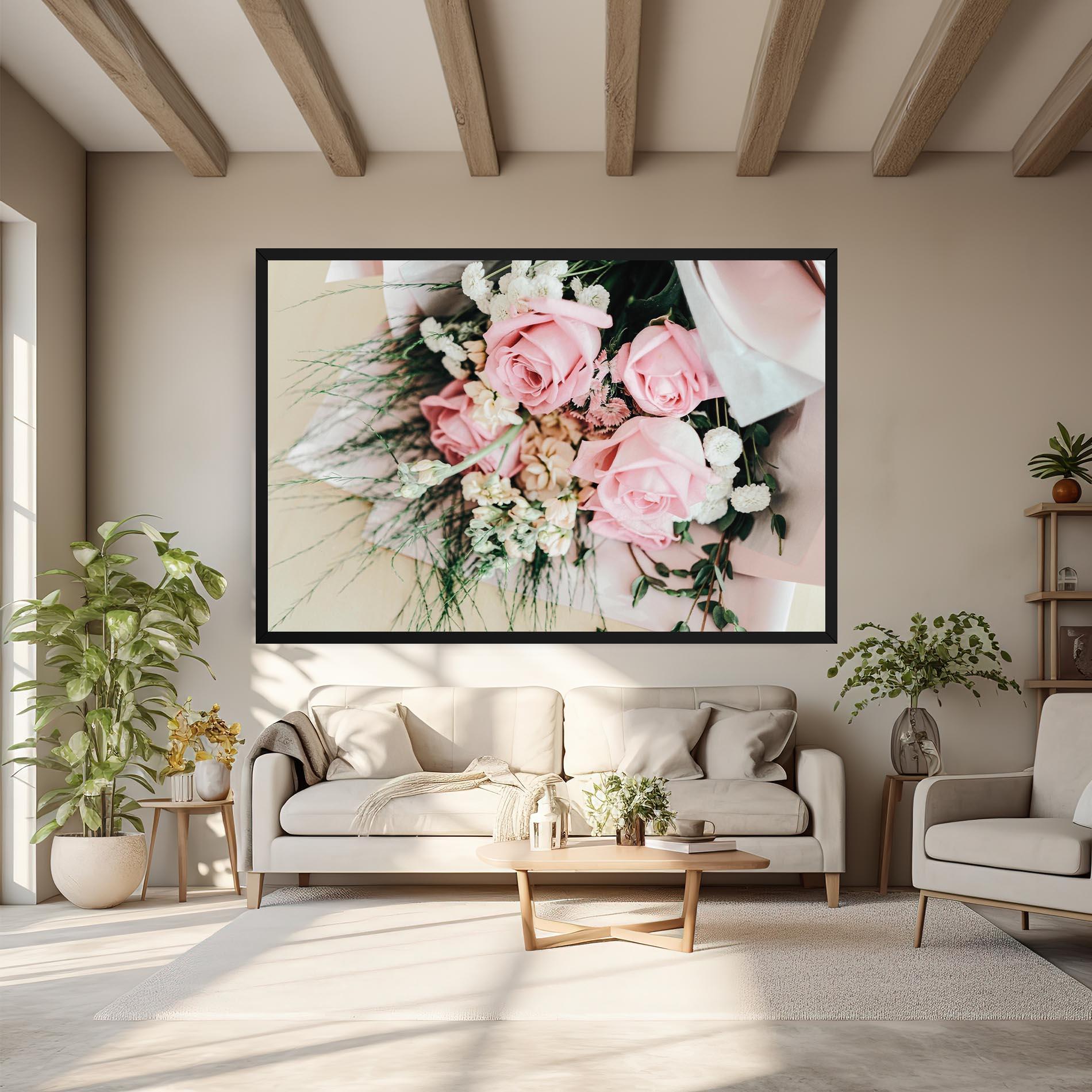 Vászonkép Baby Pink Bouquet mockup 6