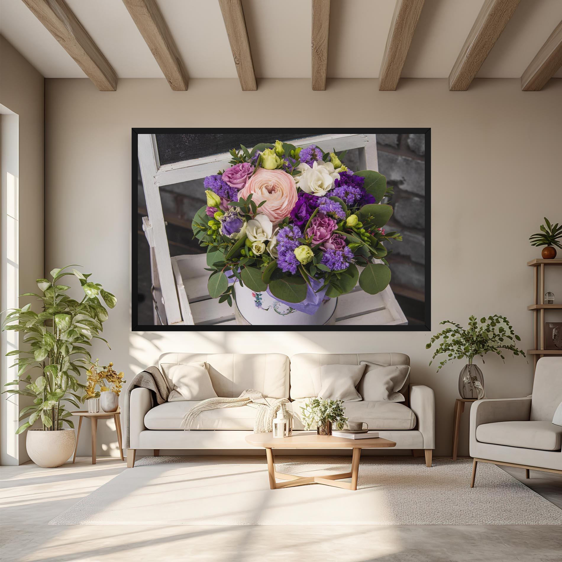 Vászonkép Big Pink Rose Bouquet mockup 6