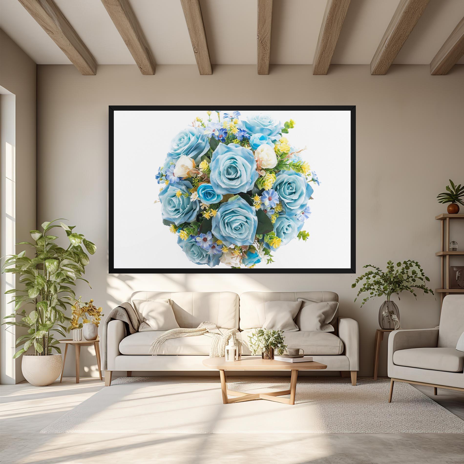 Vászonkép Blue Roses Bouquet mockup 6