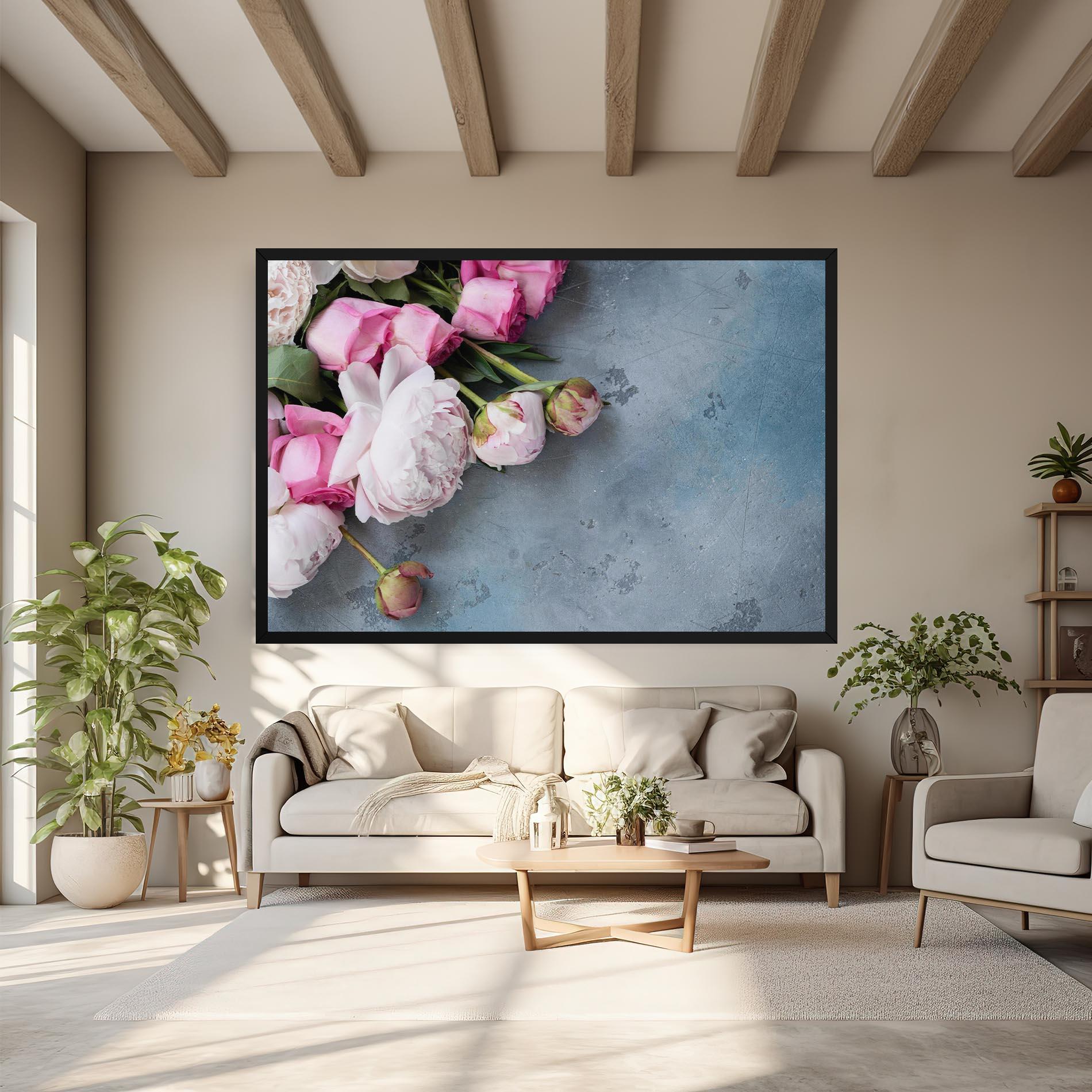 Vászonkép Cute Pink Peonies mockup 6