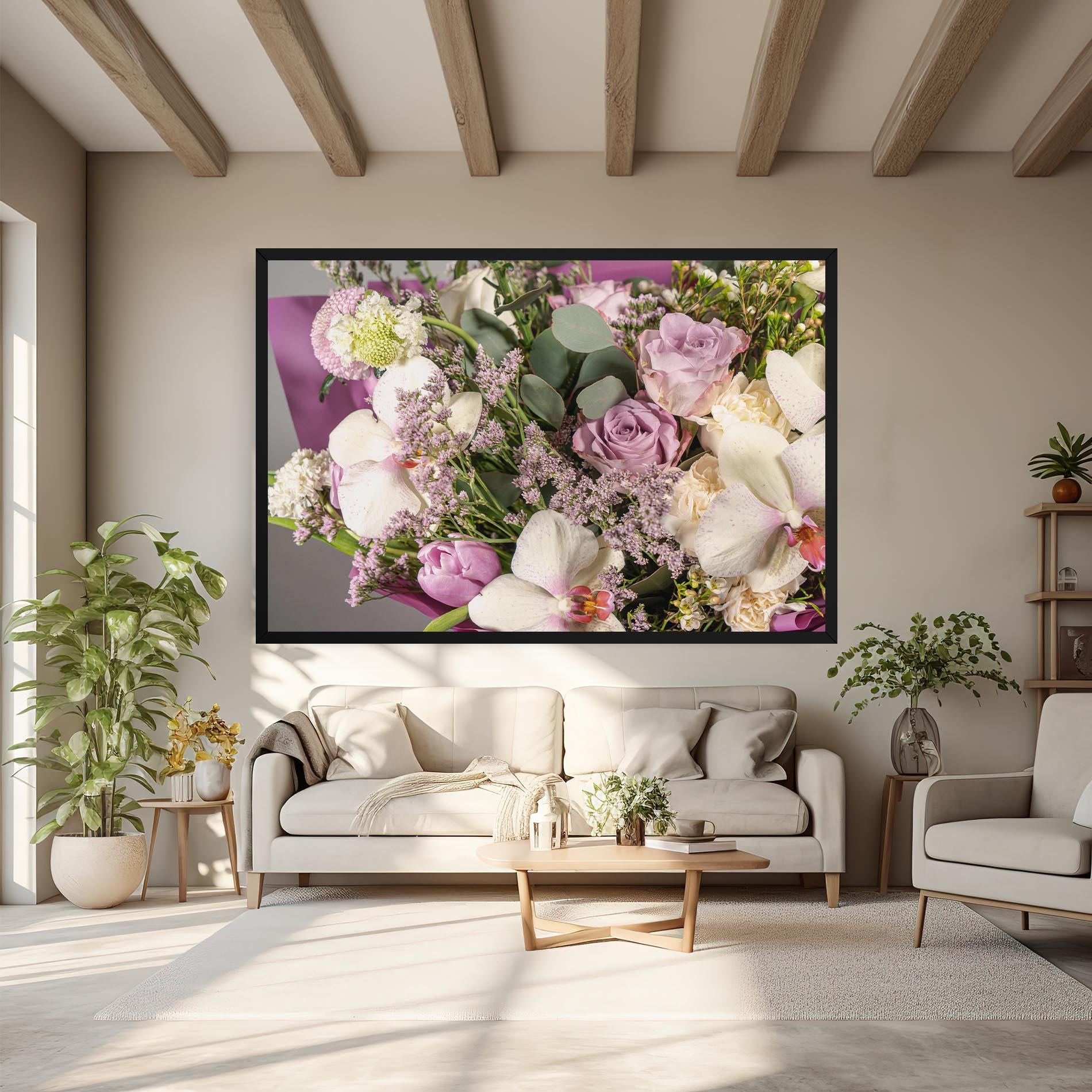 Vászonkép Cute Purple Bouquet mockup 6