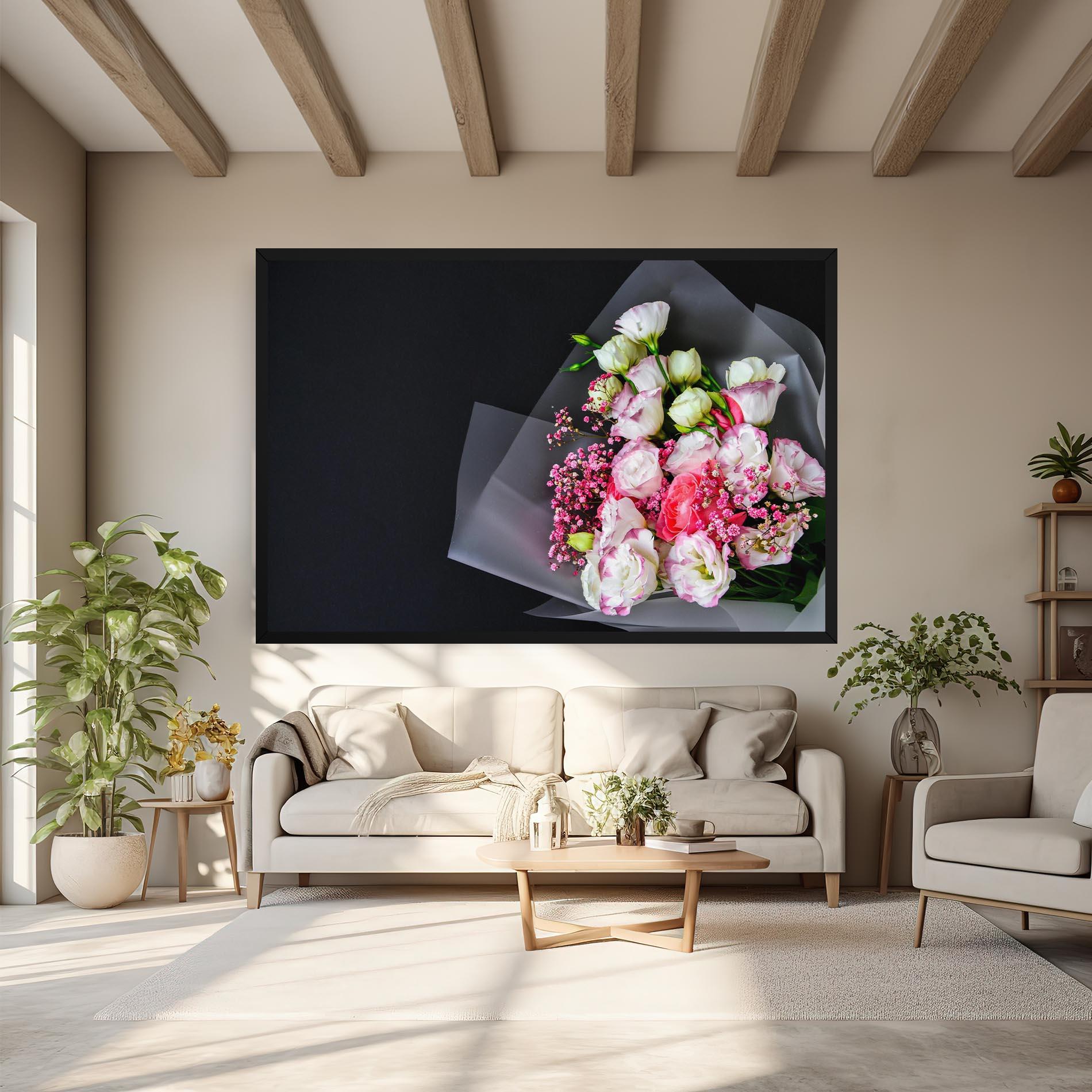 Vászonkép Cute Roses Bouquet mockup 6