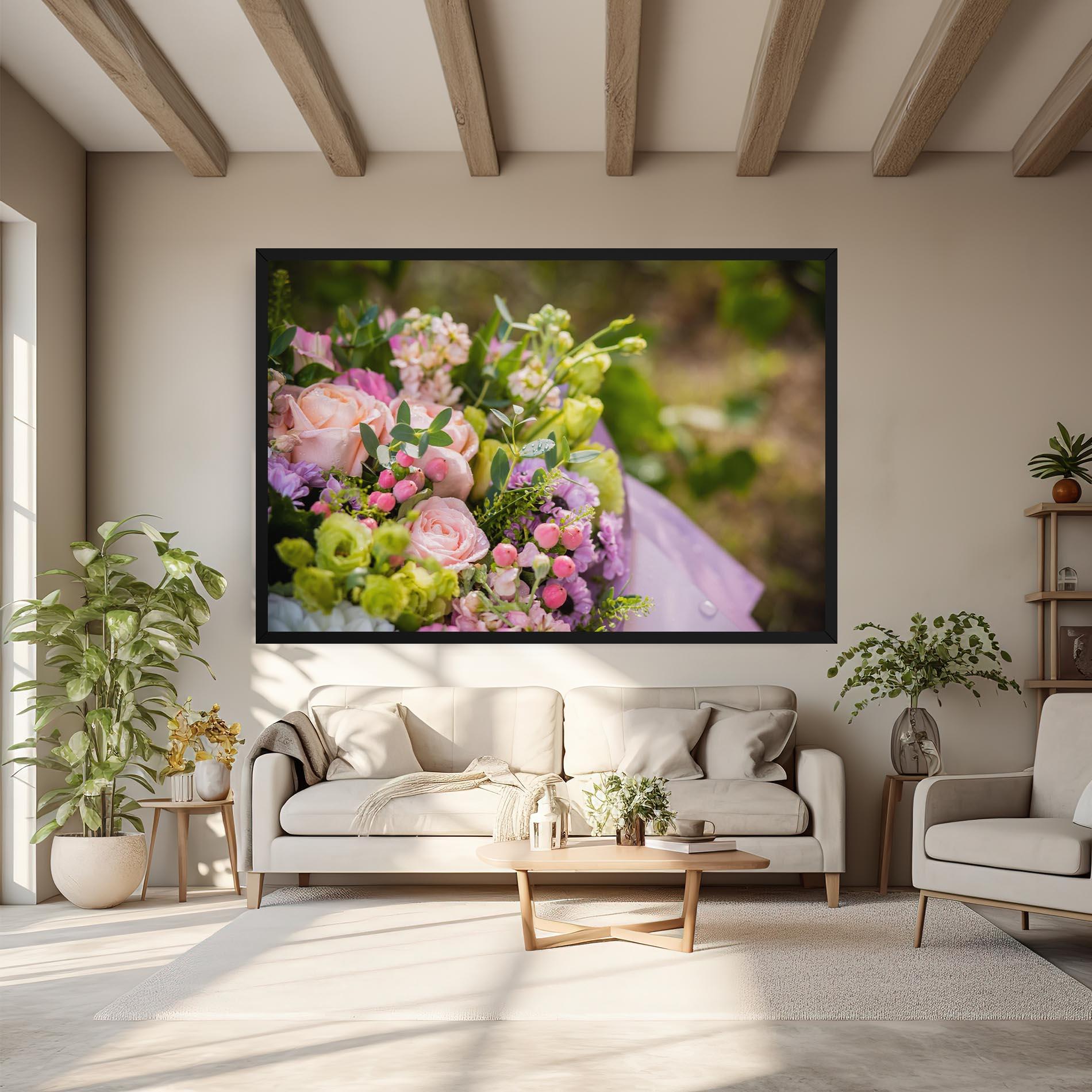 Vászonkép Green Pink Bouquet mockup 6
