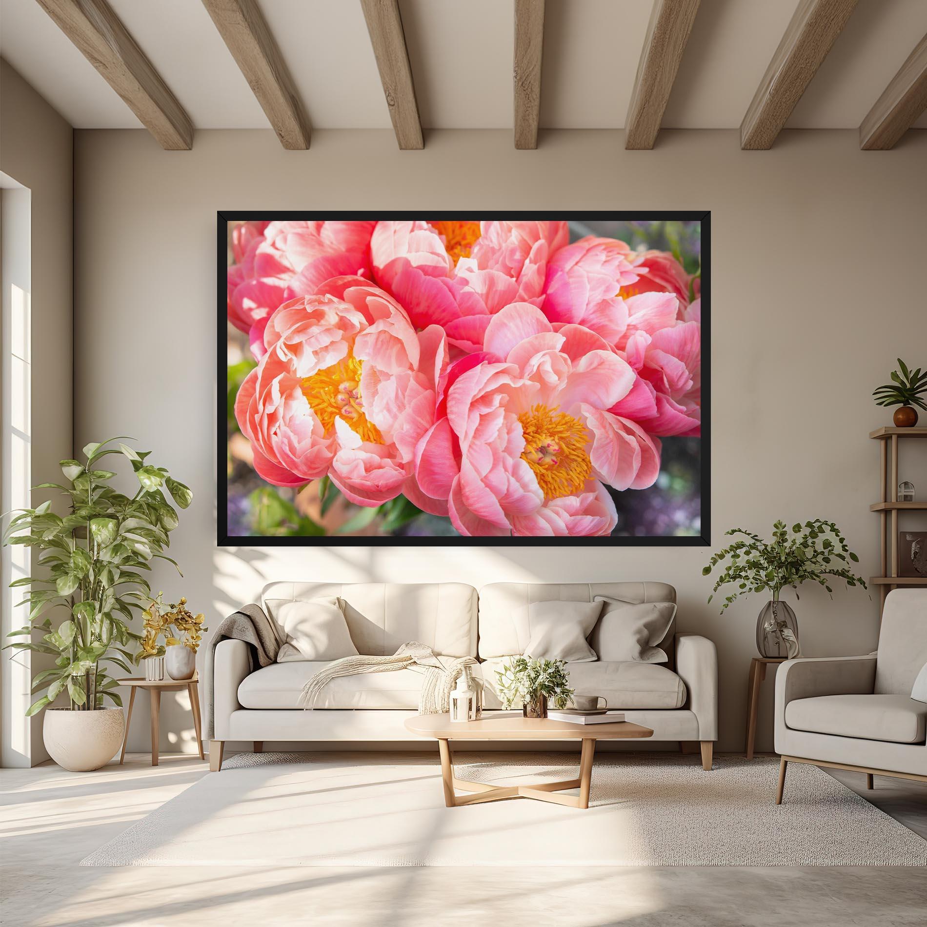 Vászonkép Opened Peonies Bouquet mockup 6