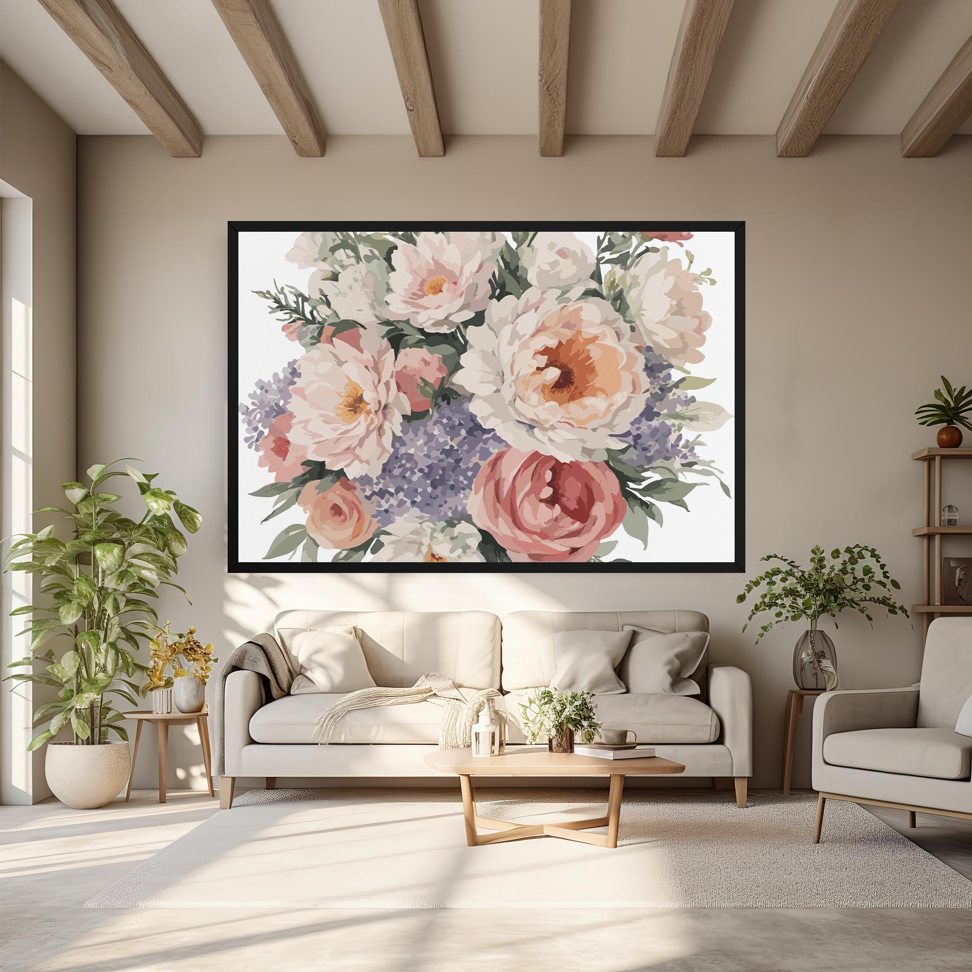 Vászonkép Pretty Watercolor Bouquet mockup 6