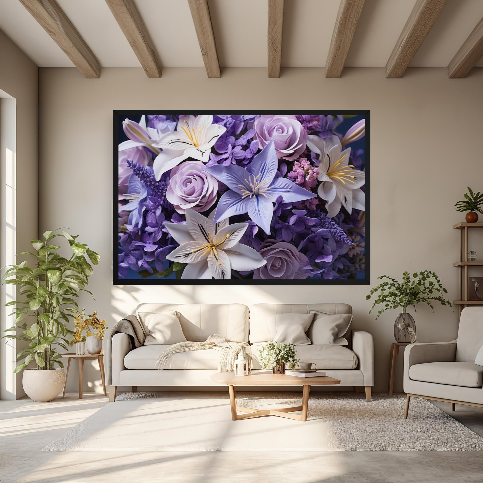 Vászonkép Purple Cute Bouquet mockup 6