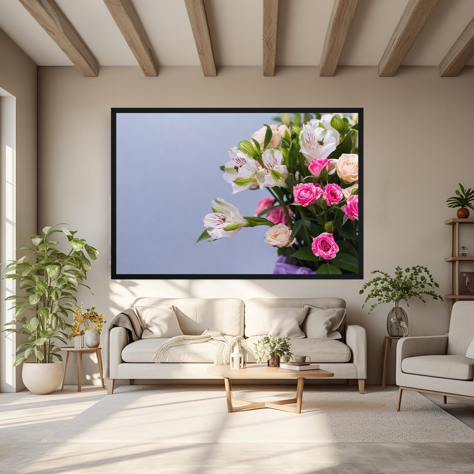 Vászonkép White Pink Bouquet mockup 6