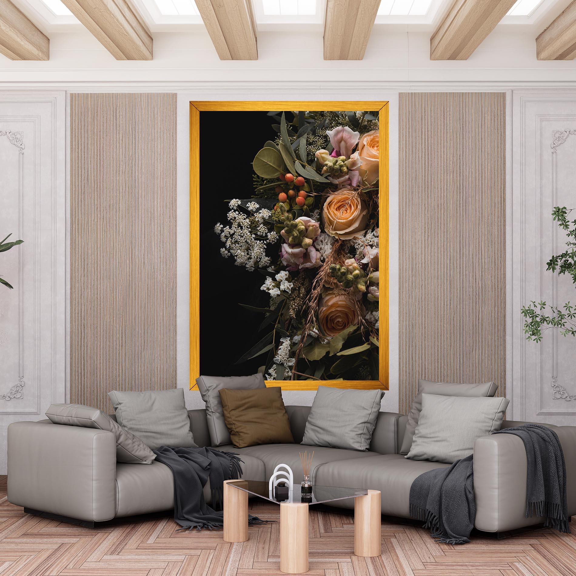 Vászonkép Dark Flower Bouquet mockup 6