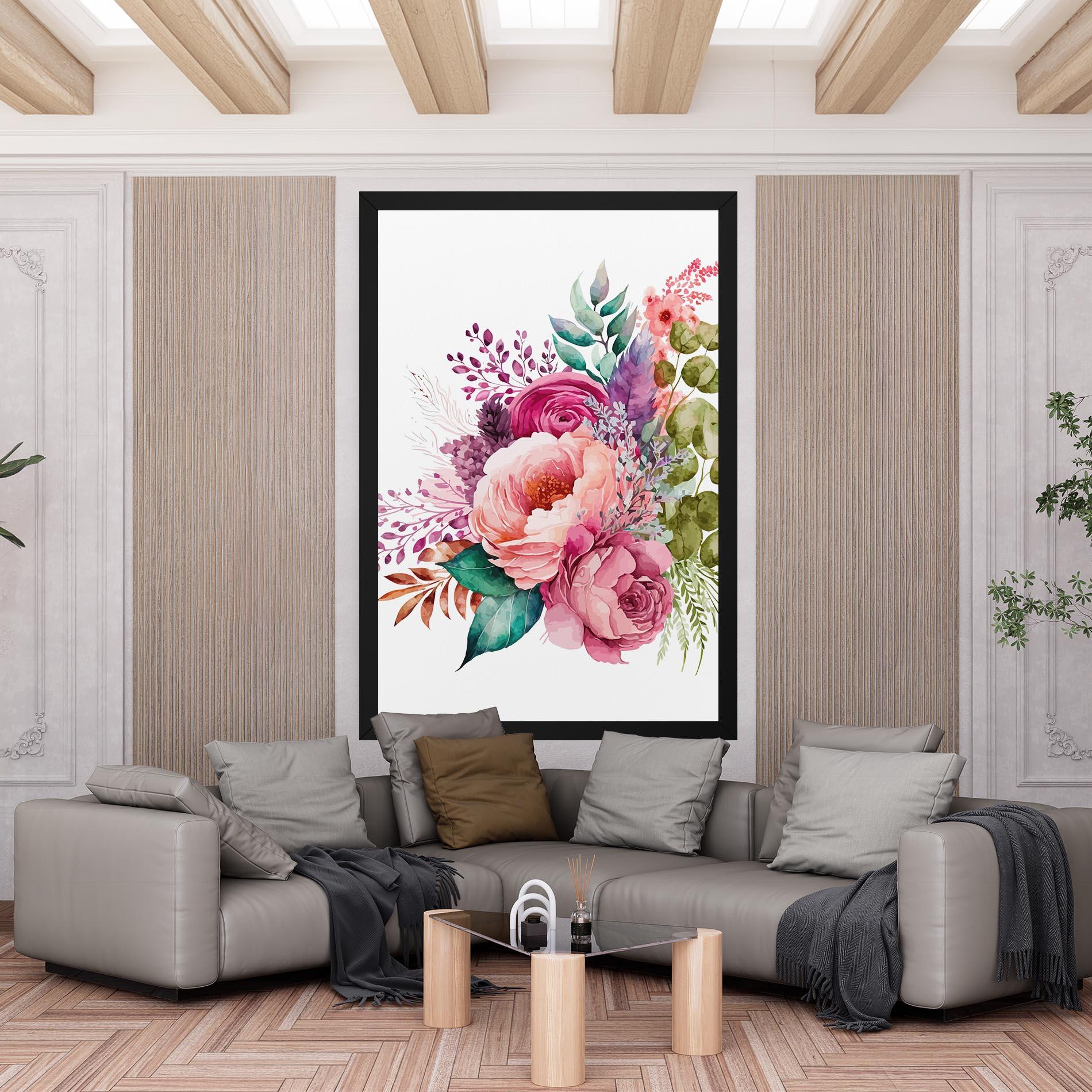 Vászonkép Bouquet Of Pink Roses mockup 6