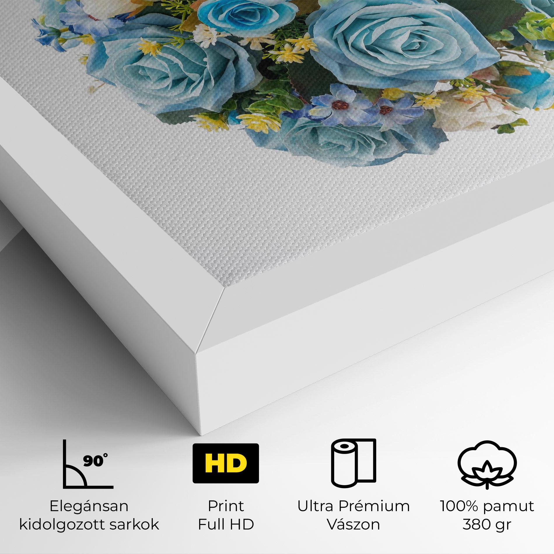 Vászonkép Blue Roses Bouquet mockup 4