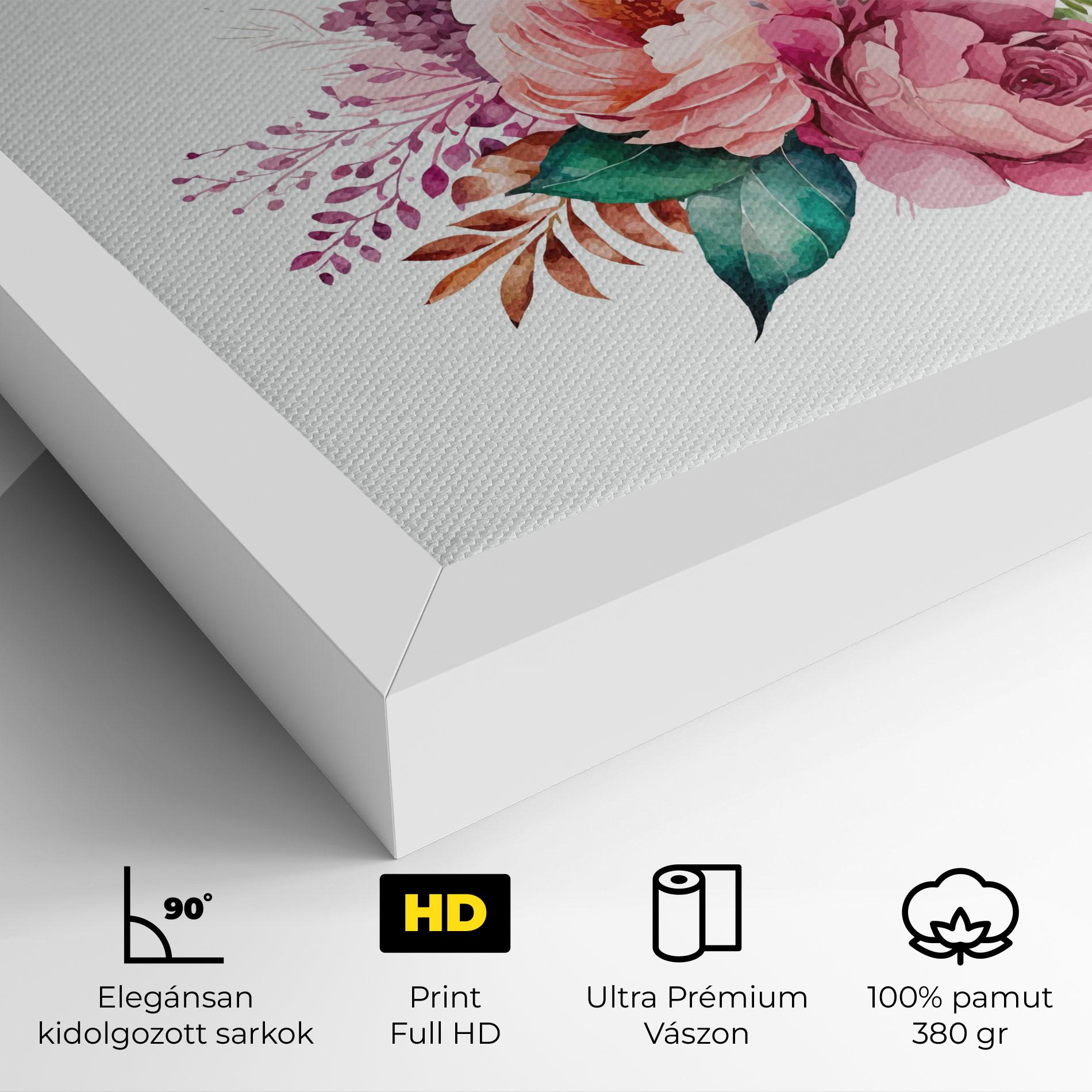 Vászonkép Bouquet Of Pink Roses mockup 4
