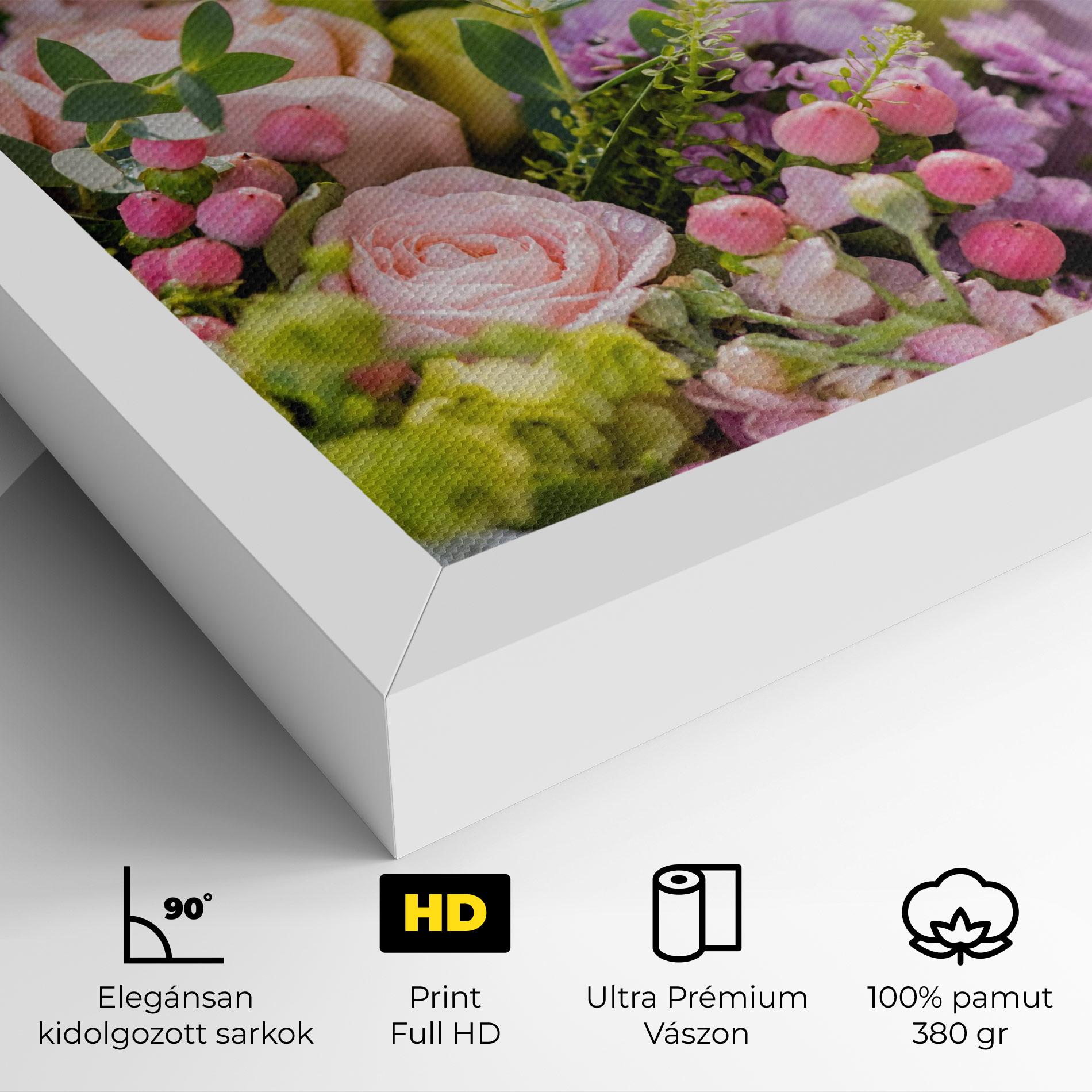 Vászonkép Green Pink Bouquet mockup 4