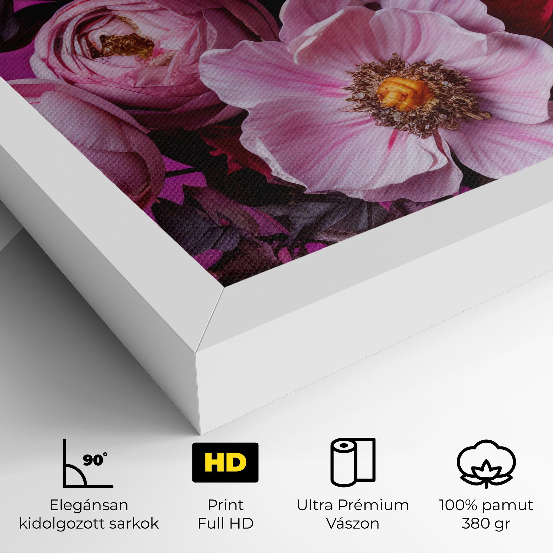 Vászonkép Pink Red Bouquet mockup 4