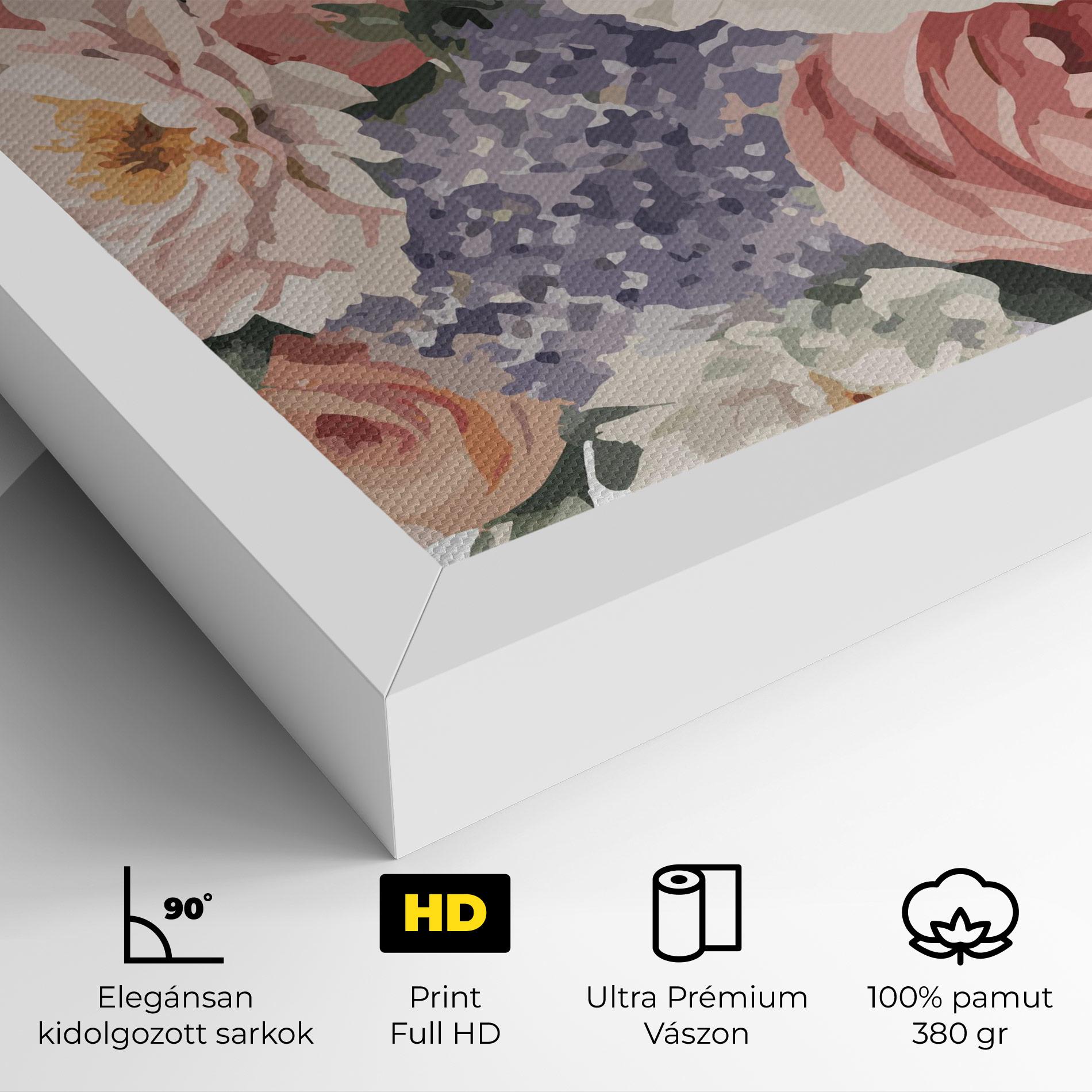 Vászonkép Pretty Watercolor Bouquet mockup 4