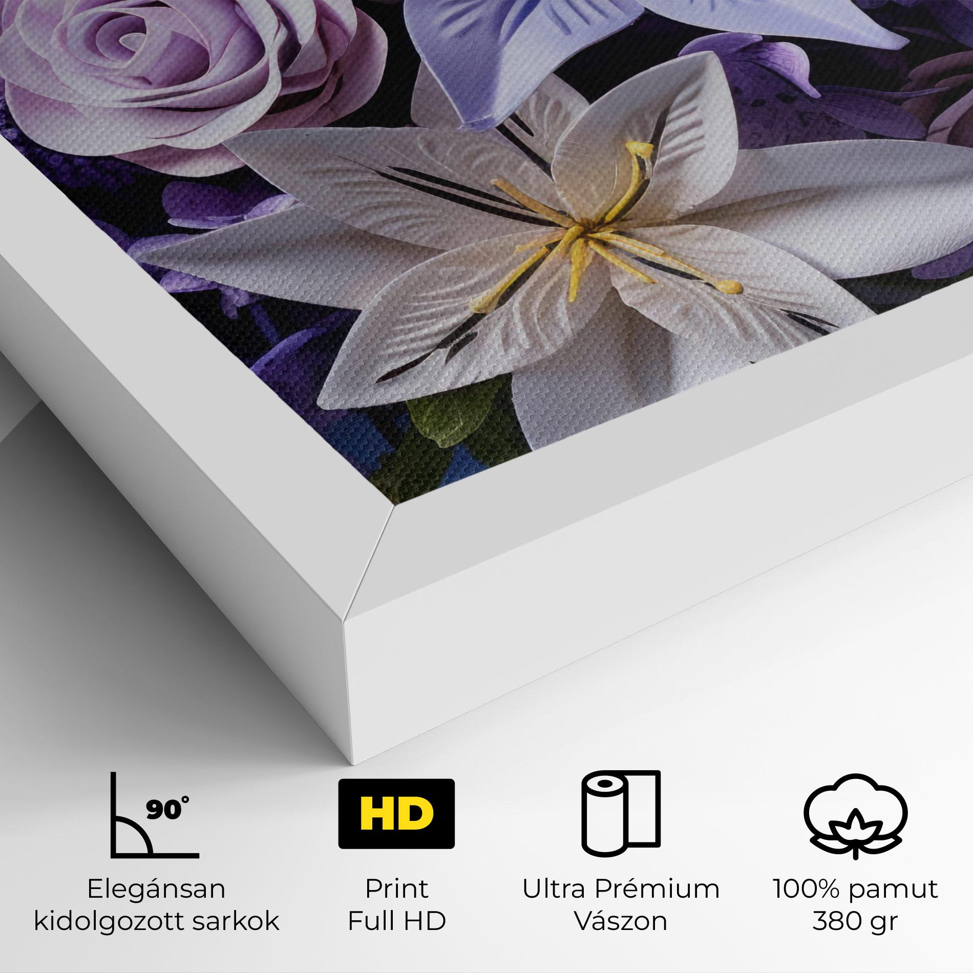 Vászonkép Purple Cute Bouquet mockup 4
