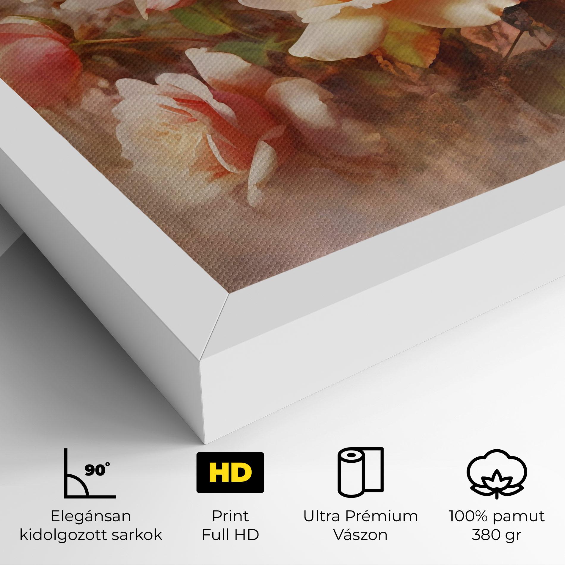 Vászonkép Roses Bouquet Painting mockup 4