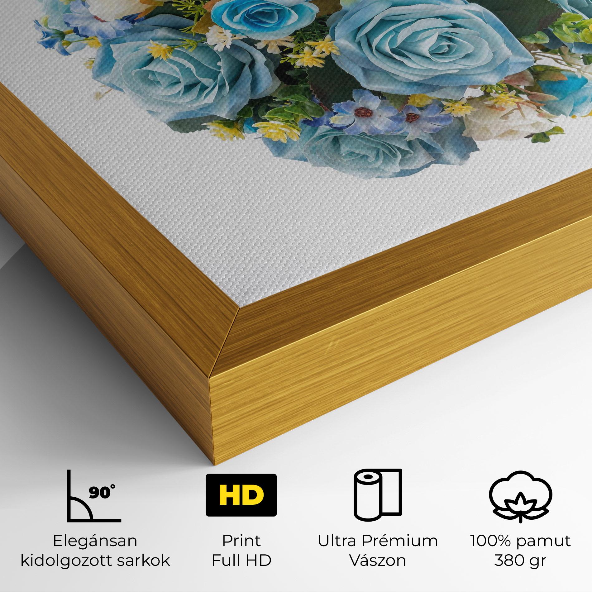 Vászonkép Blue Roses Bouquet mockup 4