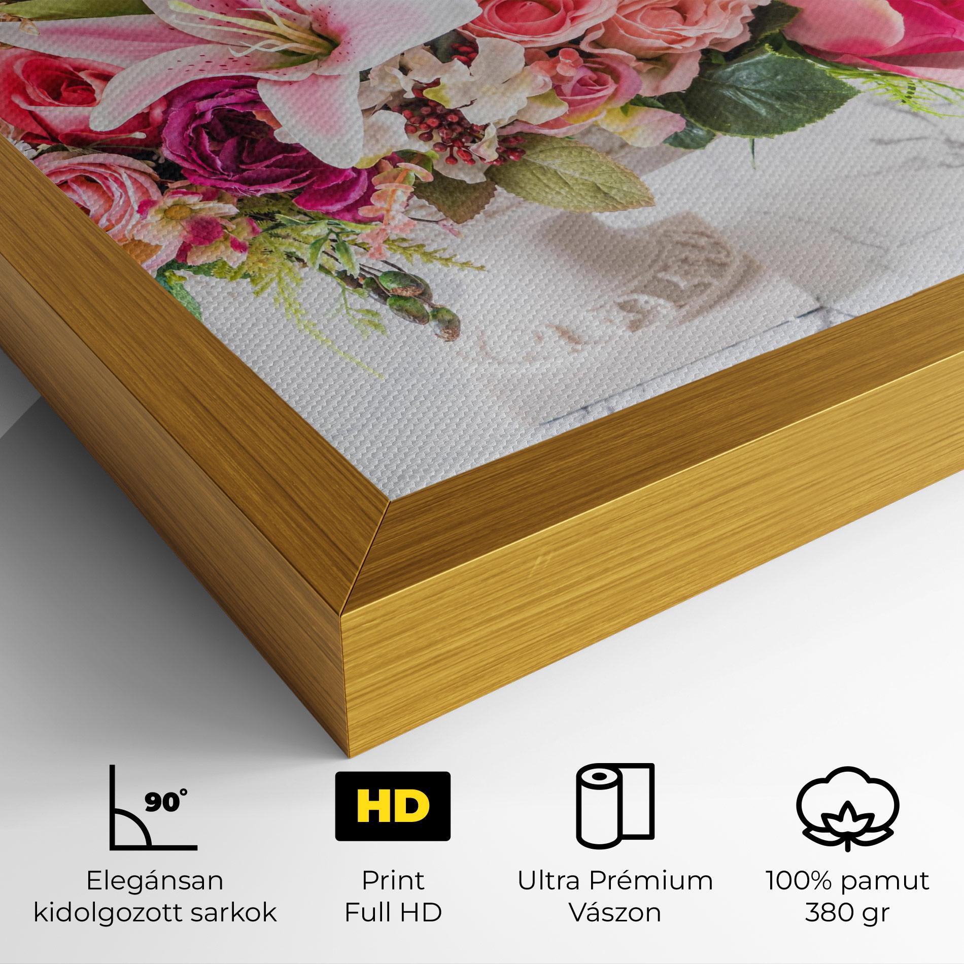 Vászonkép Bouquet Flowers Vase mockup 4