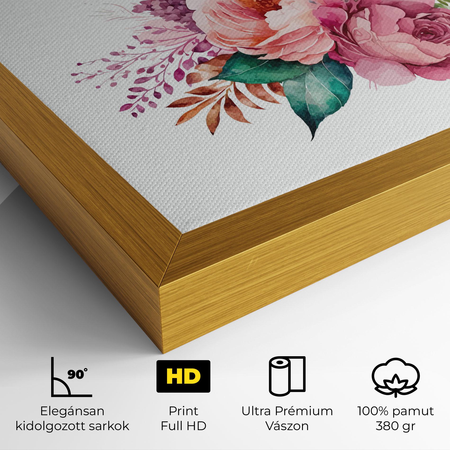 Vászonkép Bouquet Of Pink Roses mockup 4