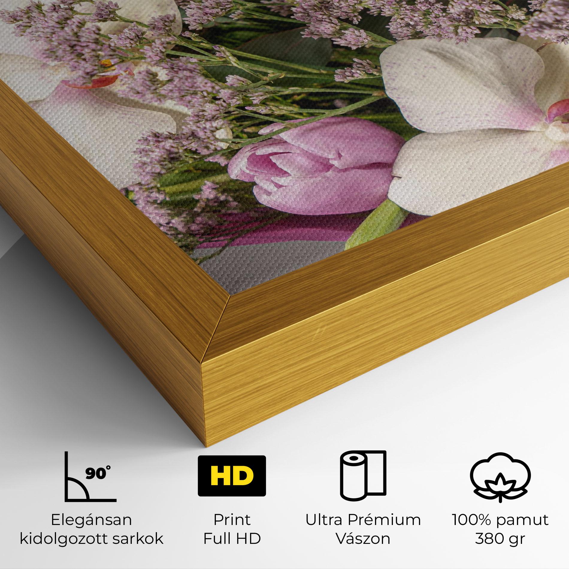 Vászonkép Cute Purple Bouquet mockup 4