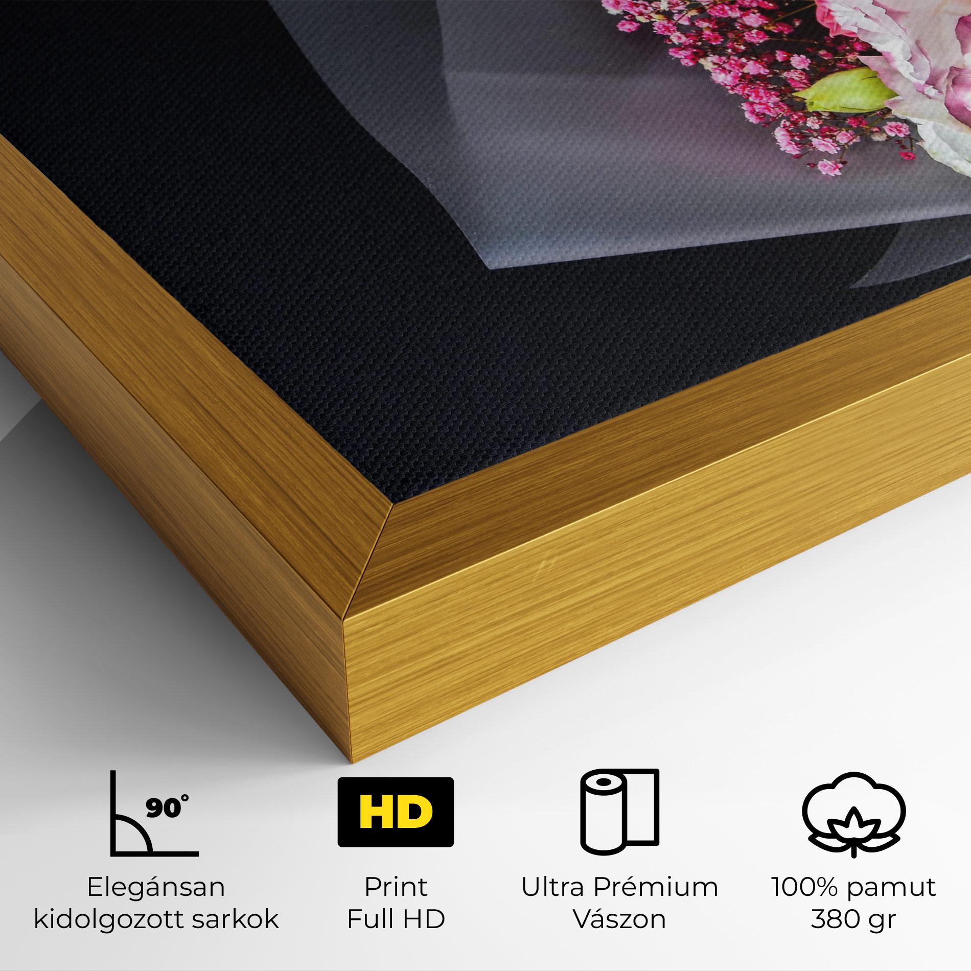 Vászonkép Cute Roses Bouquet mockup 4