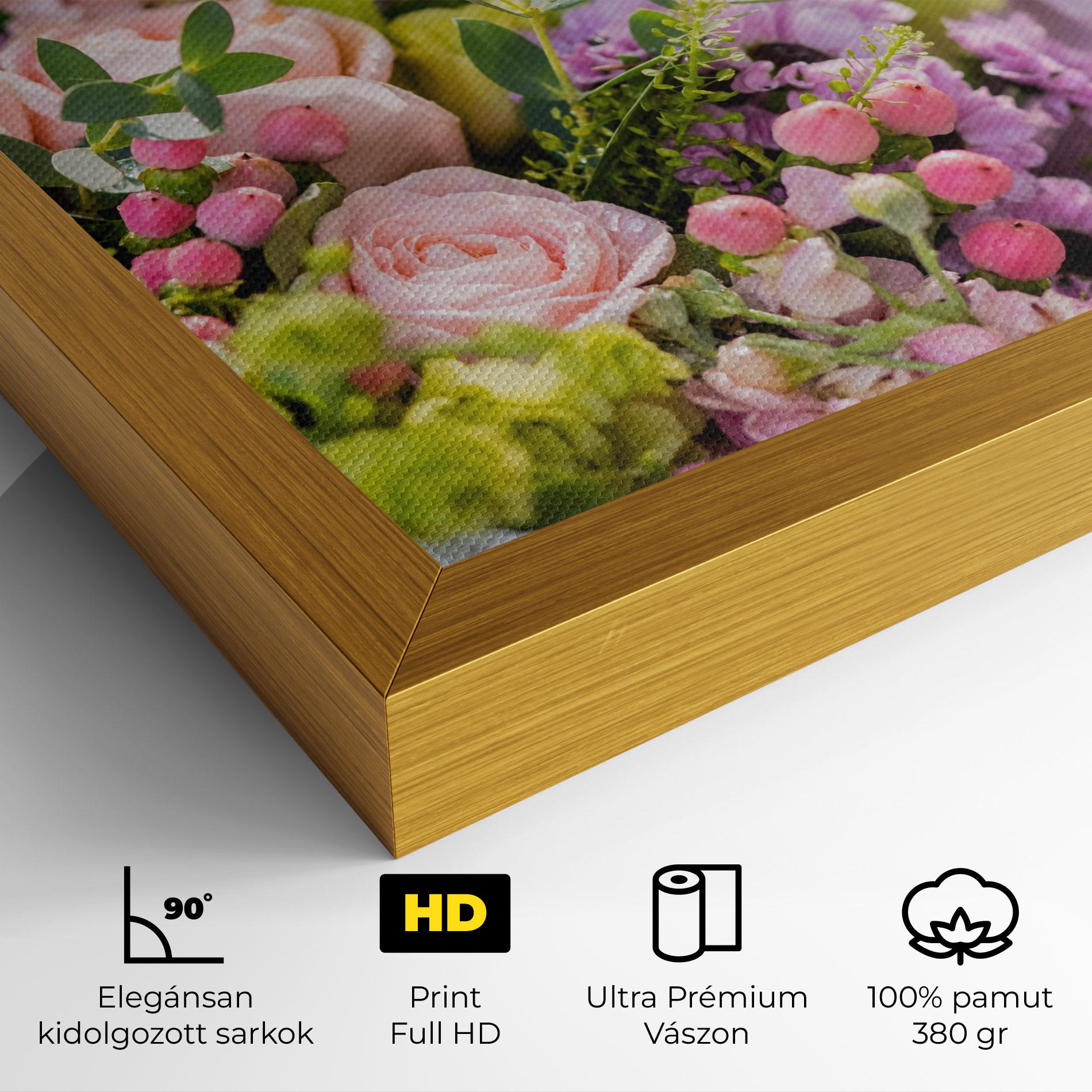 Vászonkép Green Pink Bouquet mockup 4