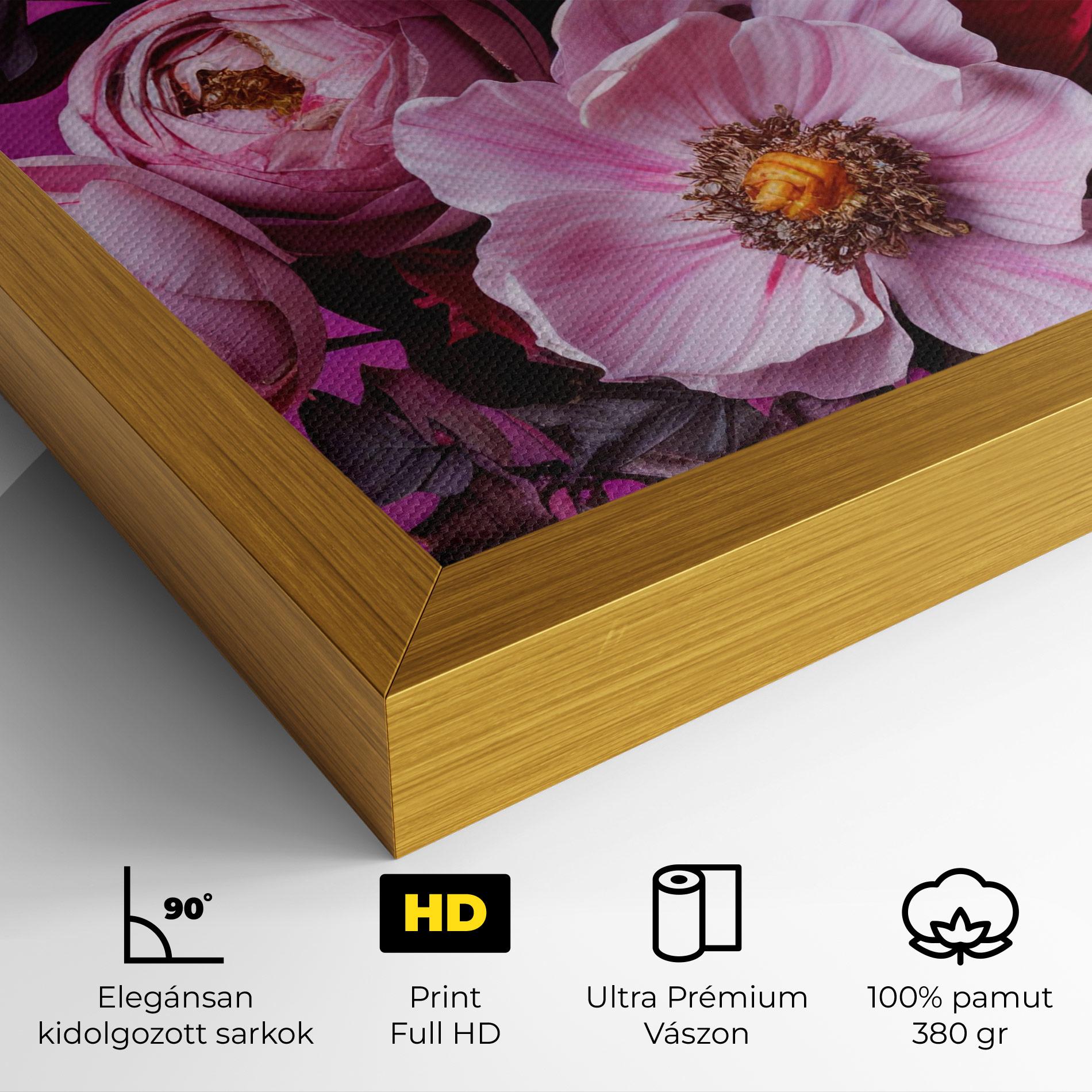 Vászonkép Pink Red Bouquet mockup 4