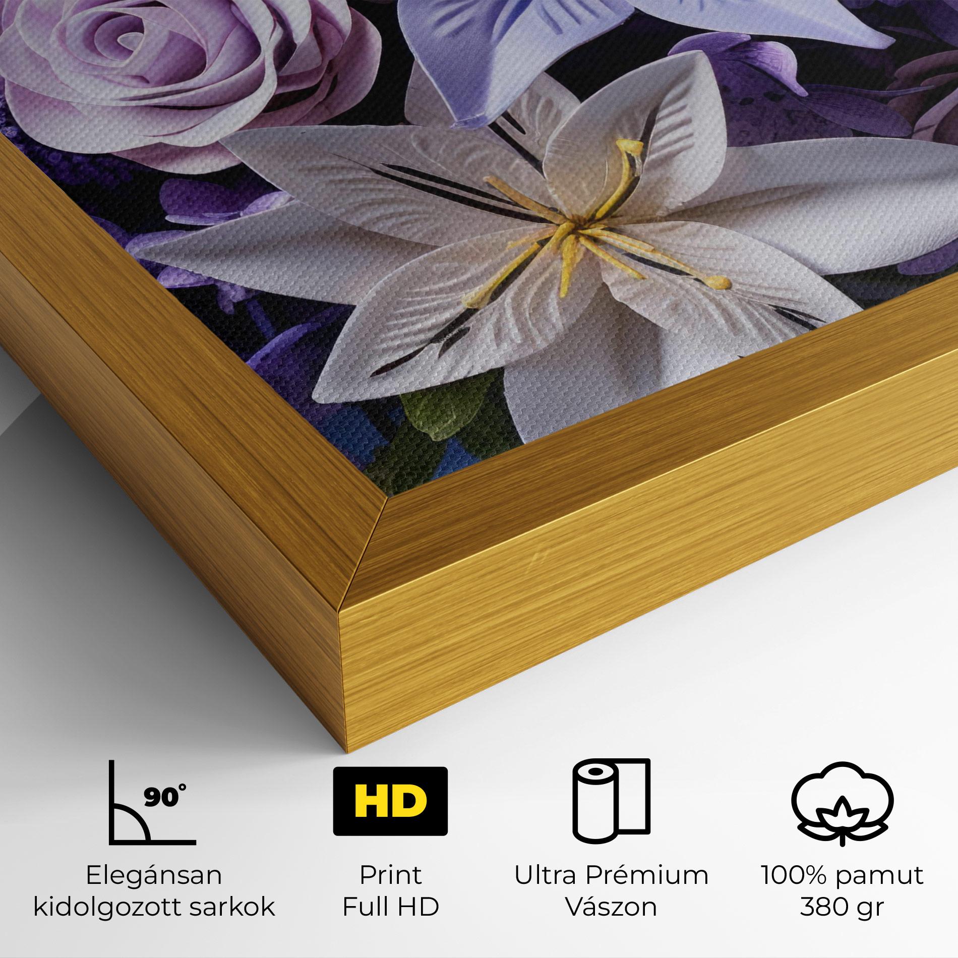 Vászonkép Purple Cute Bouquet mockup 4