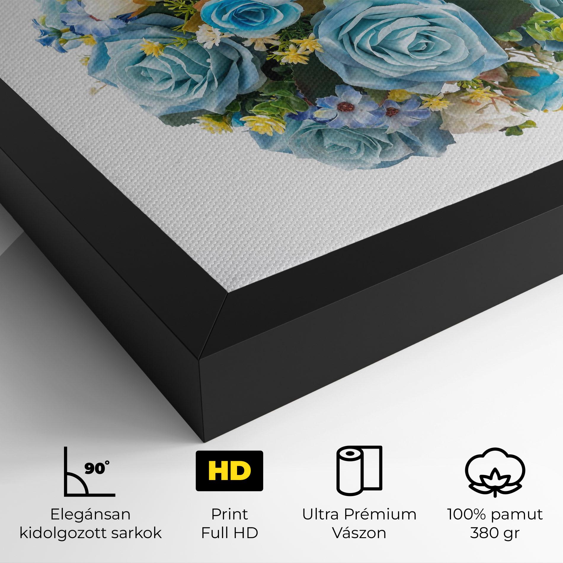 Vászonkép Blue Roses Bouquet mockup 4
