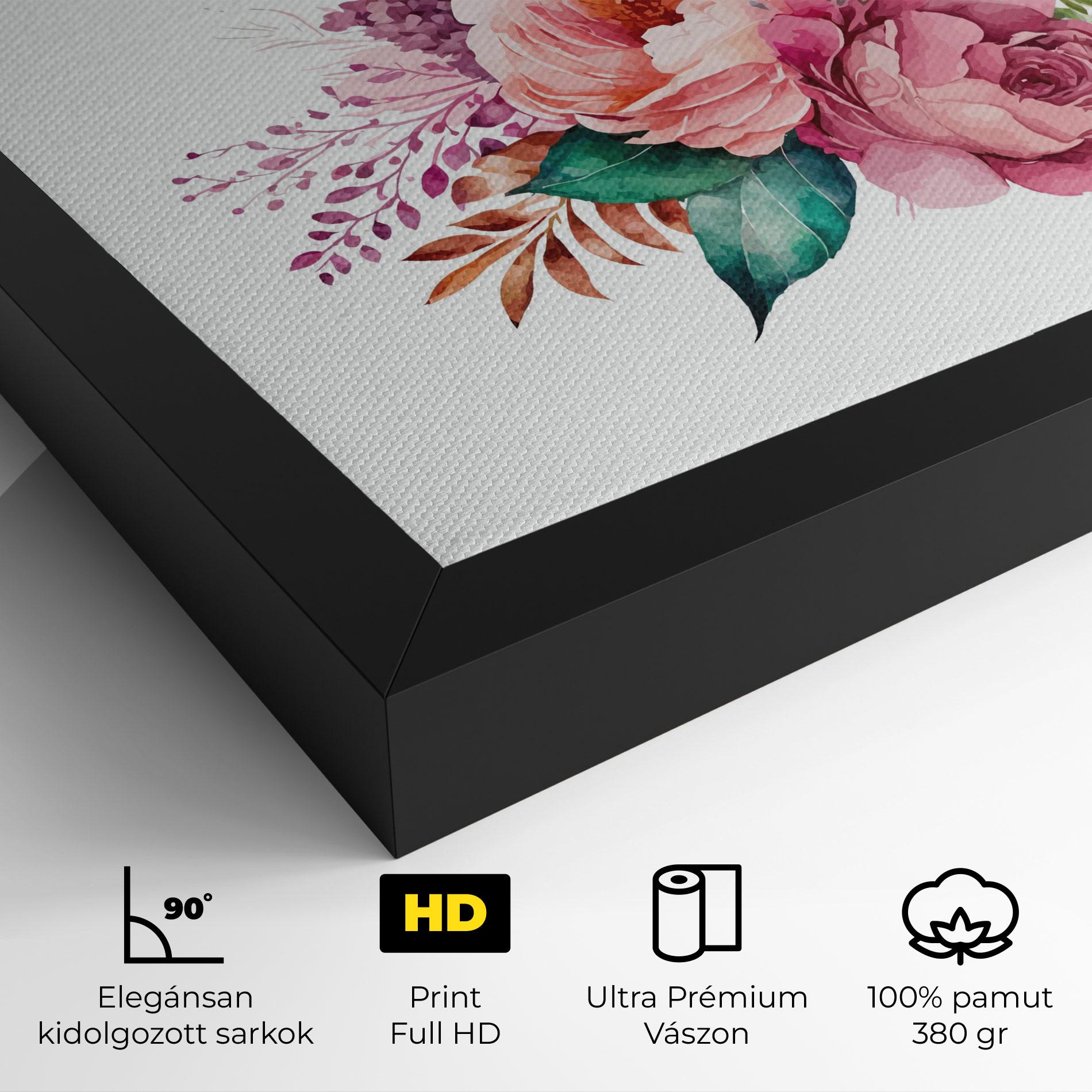Vászonkép Bouquet Of Pink Roses mockup 4