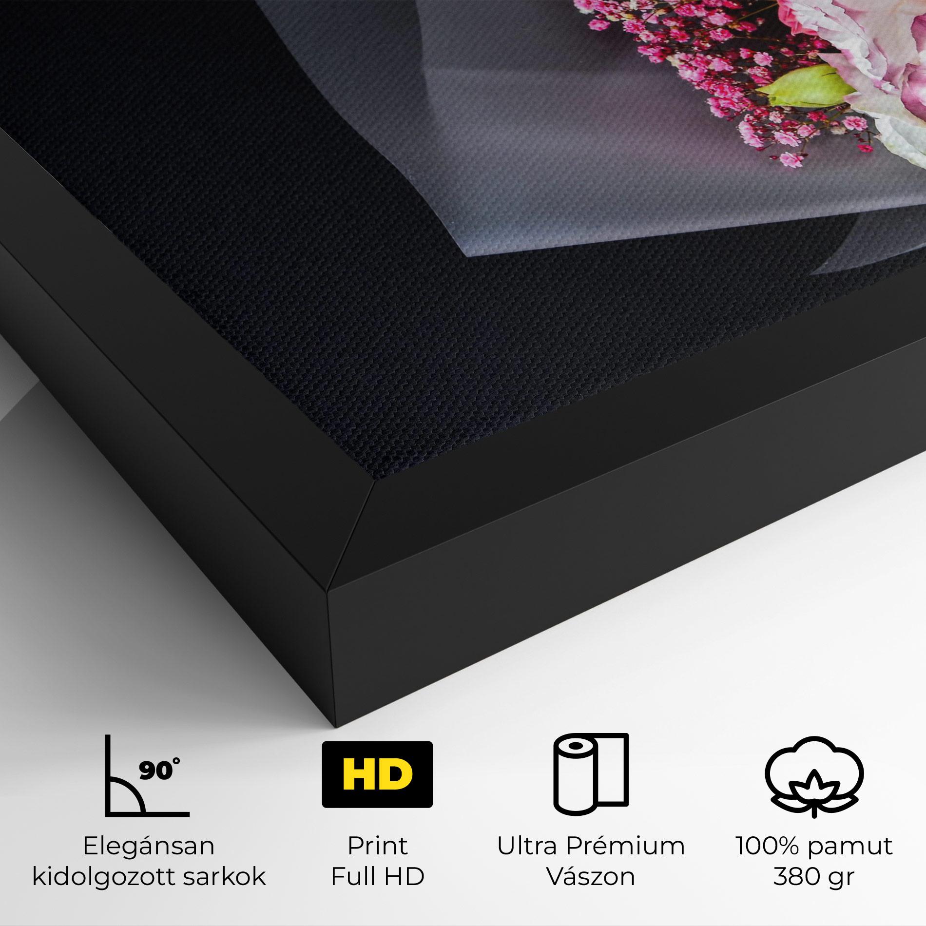 Vászonkép Cute Roses Bouquet mockup 4