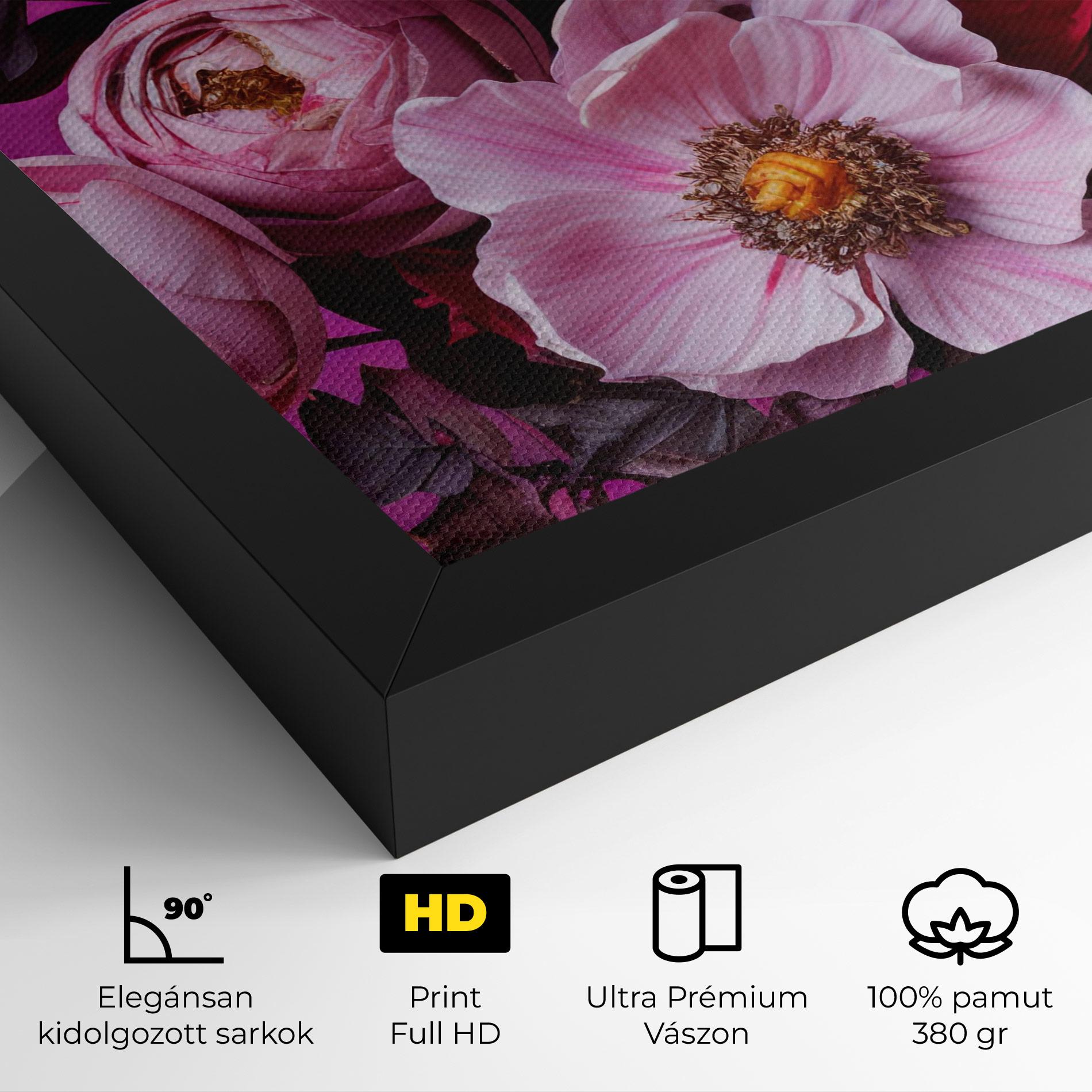 Vászonkép Pink Red Bouquet mockup 4