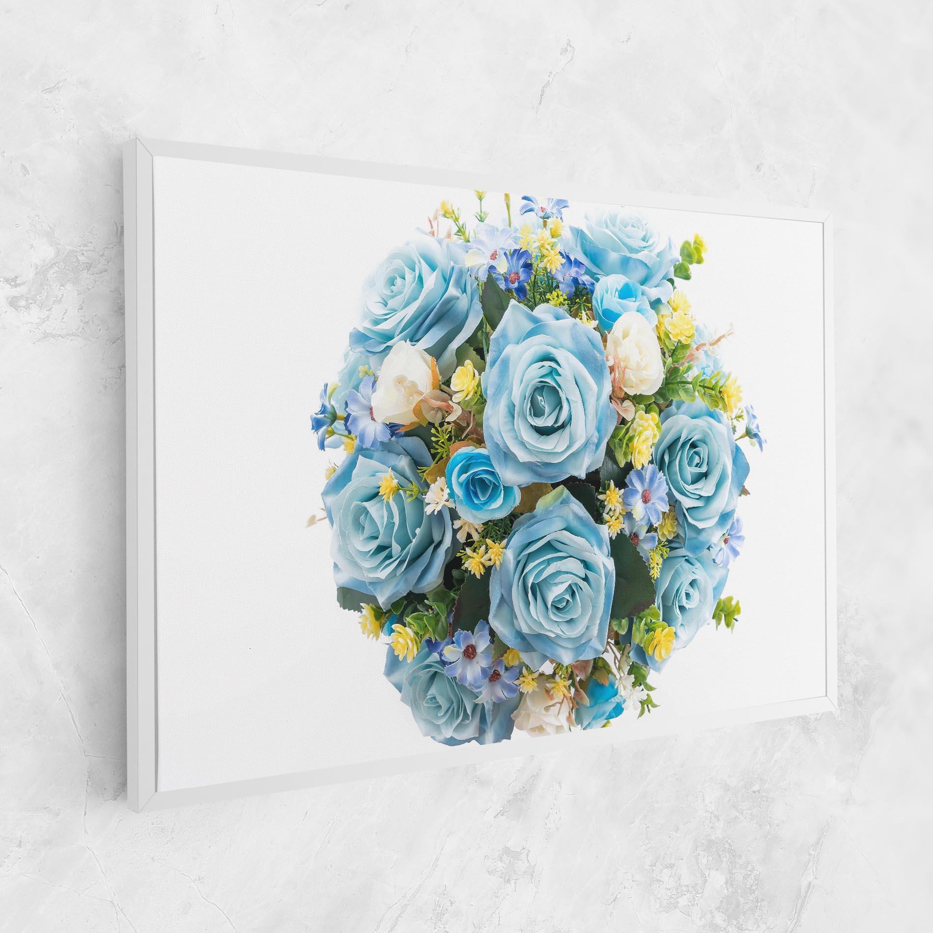 Vászonkép Blue Roses Bouquet mockup 1