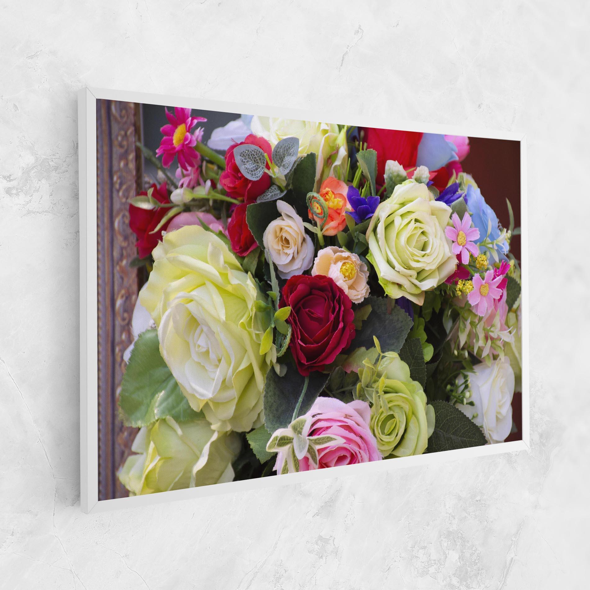 Vászonkép Mixed Roses Bouquet mockup 1