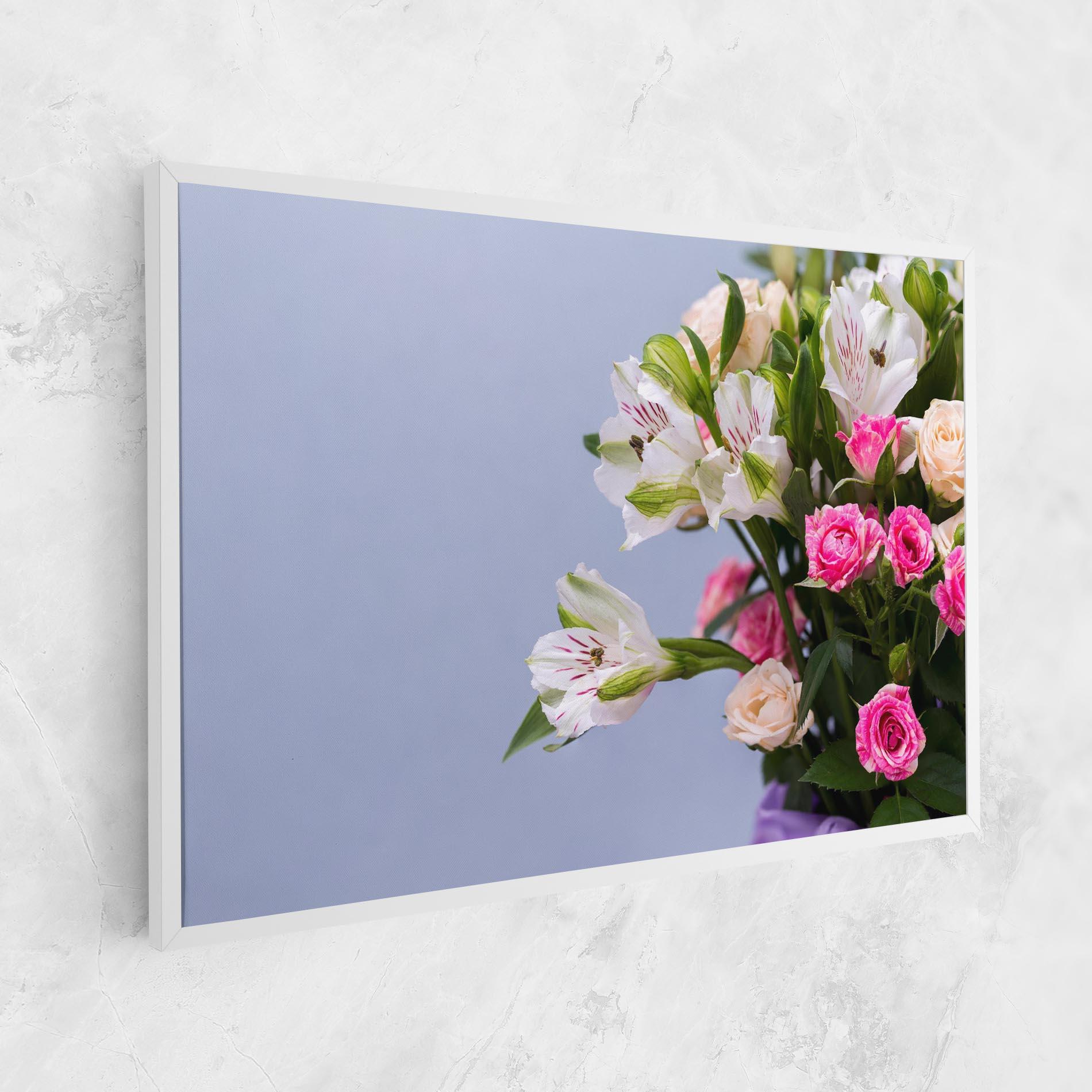 Vászonkép White Pink Bouquet mockup 1
