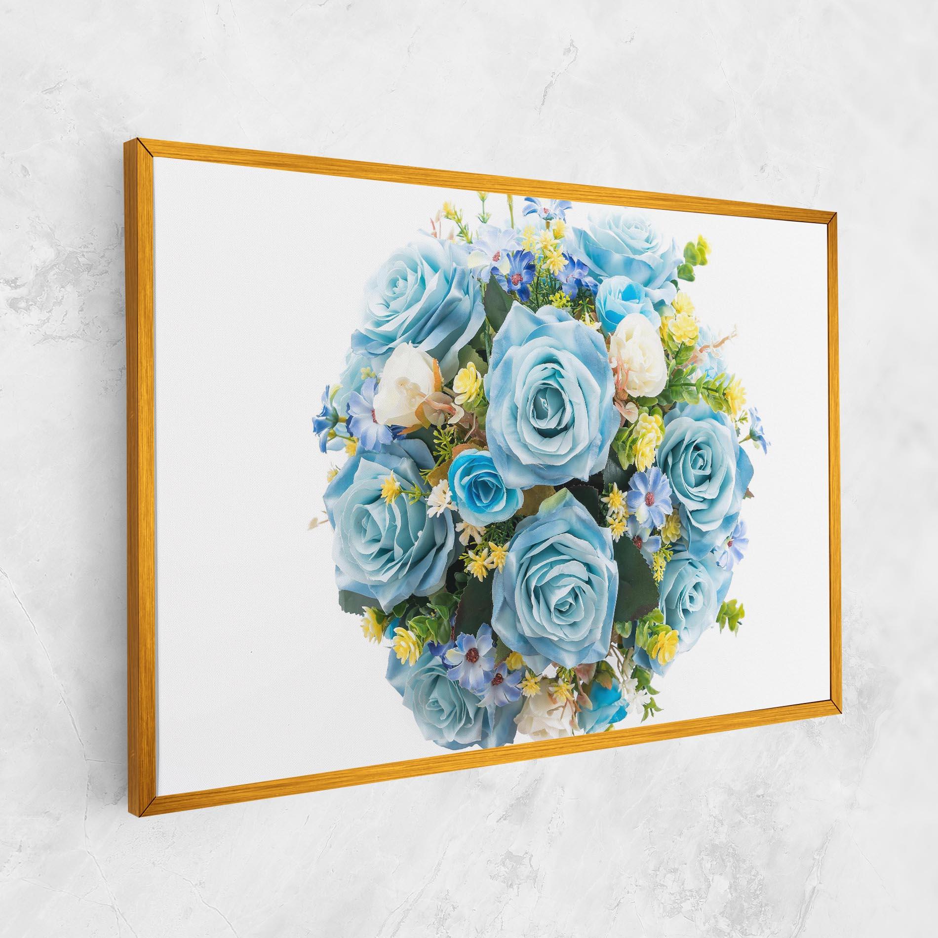 Vászonkép Blue Roses Bouquet mockup 1