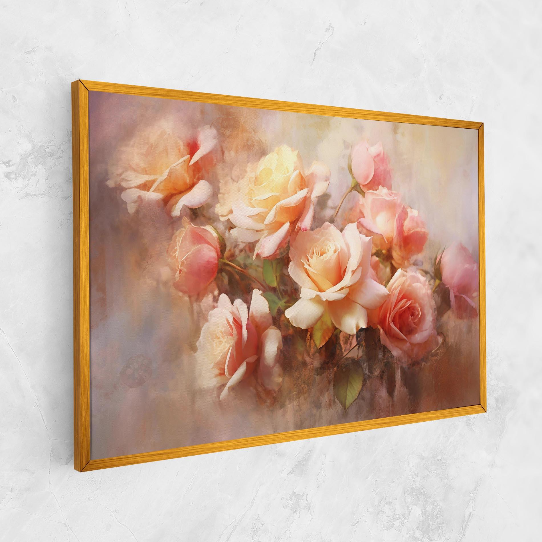 Vászonkép Roses Bouquet Painting mockup 1
