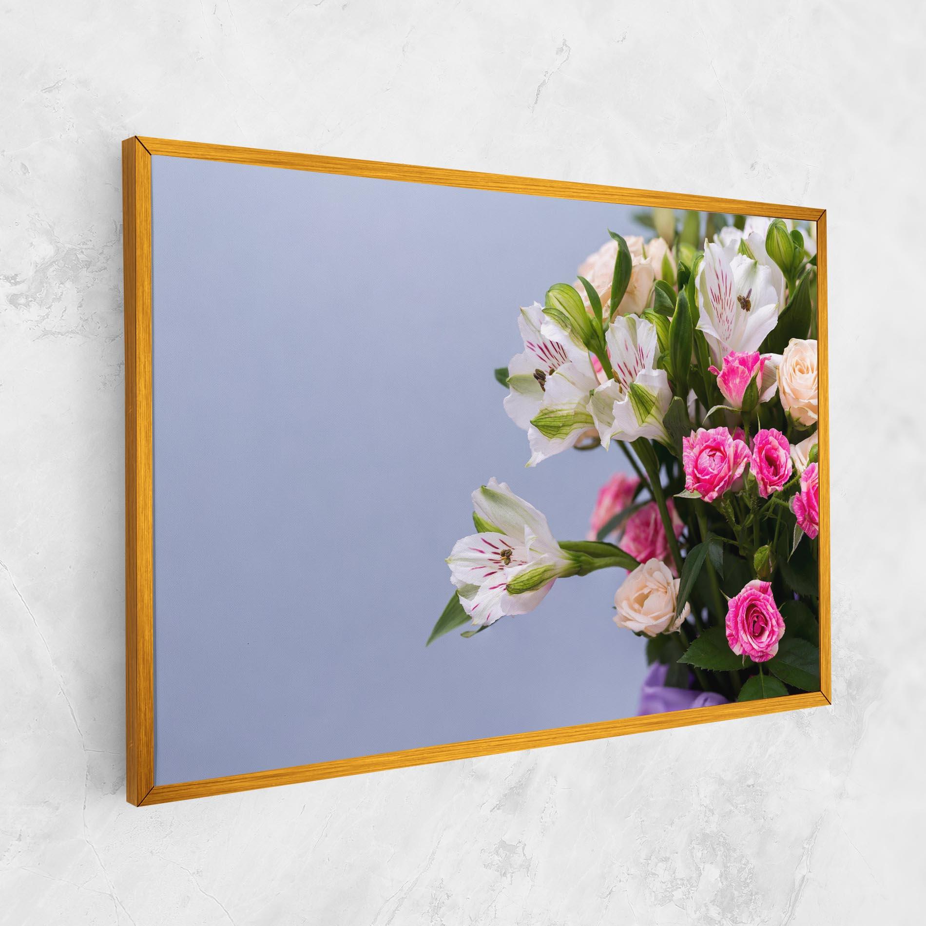 Vászonkép White Pink Bouquet mockup 1