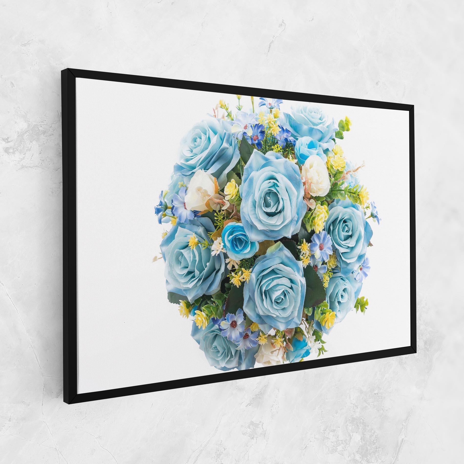 Vászonkép Blue Roses Bouquet mockup 1