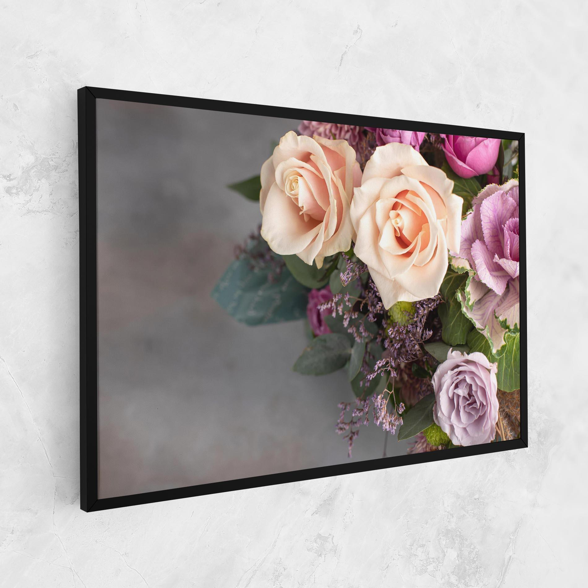 Vászonkép Cream Purple Bouquet mockup 1