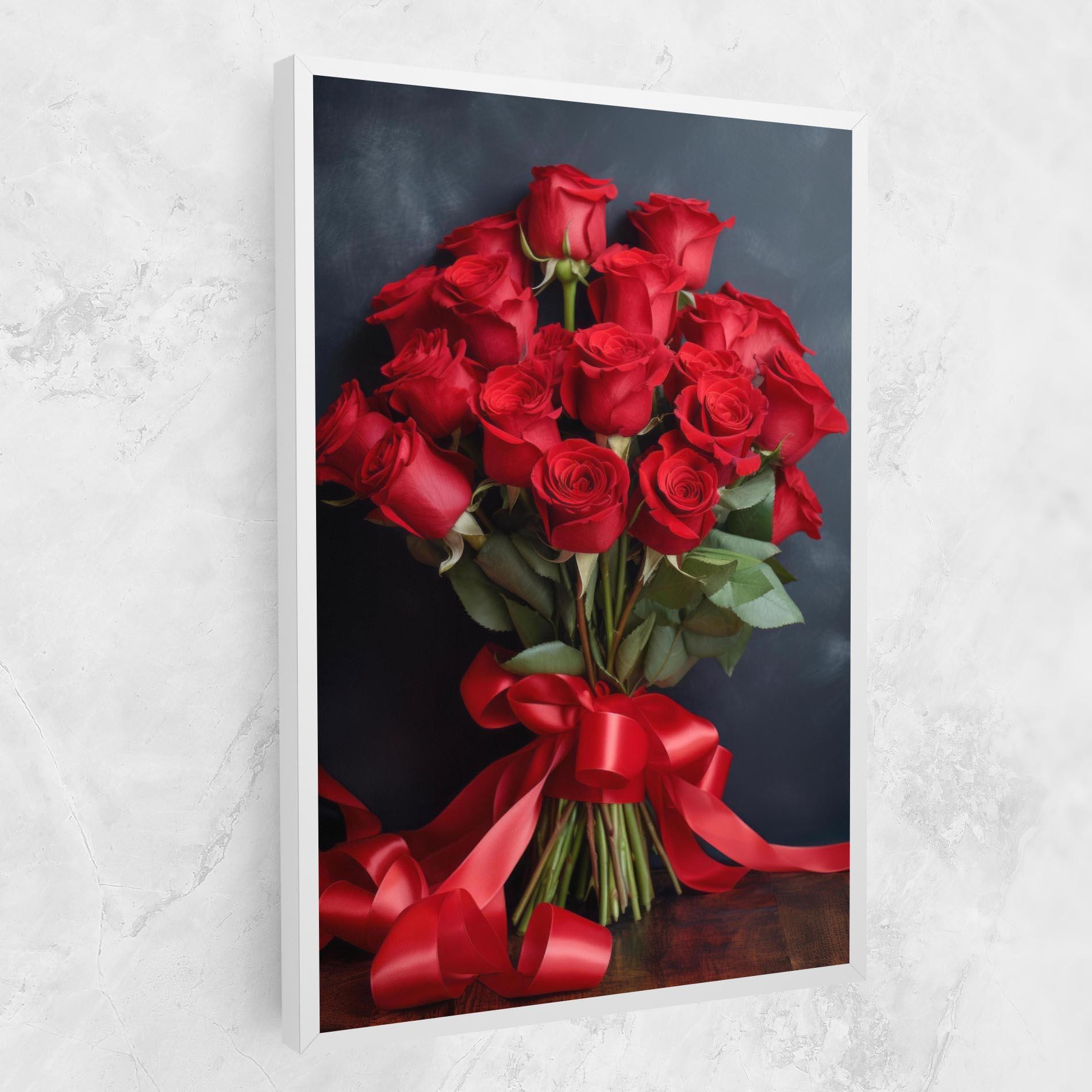 Vászonkép Beautiful Red Roses Bouquet mockup 1