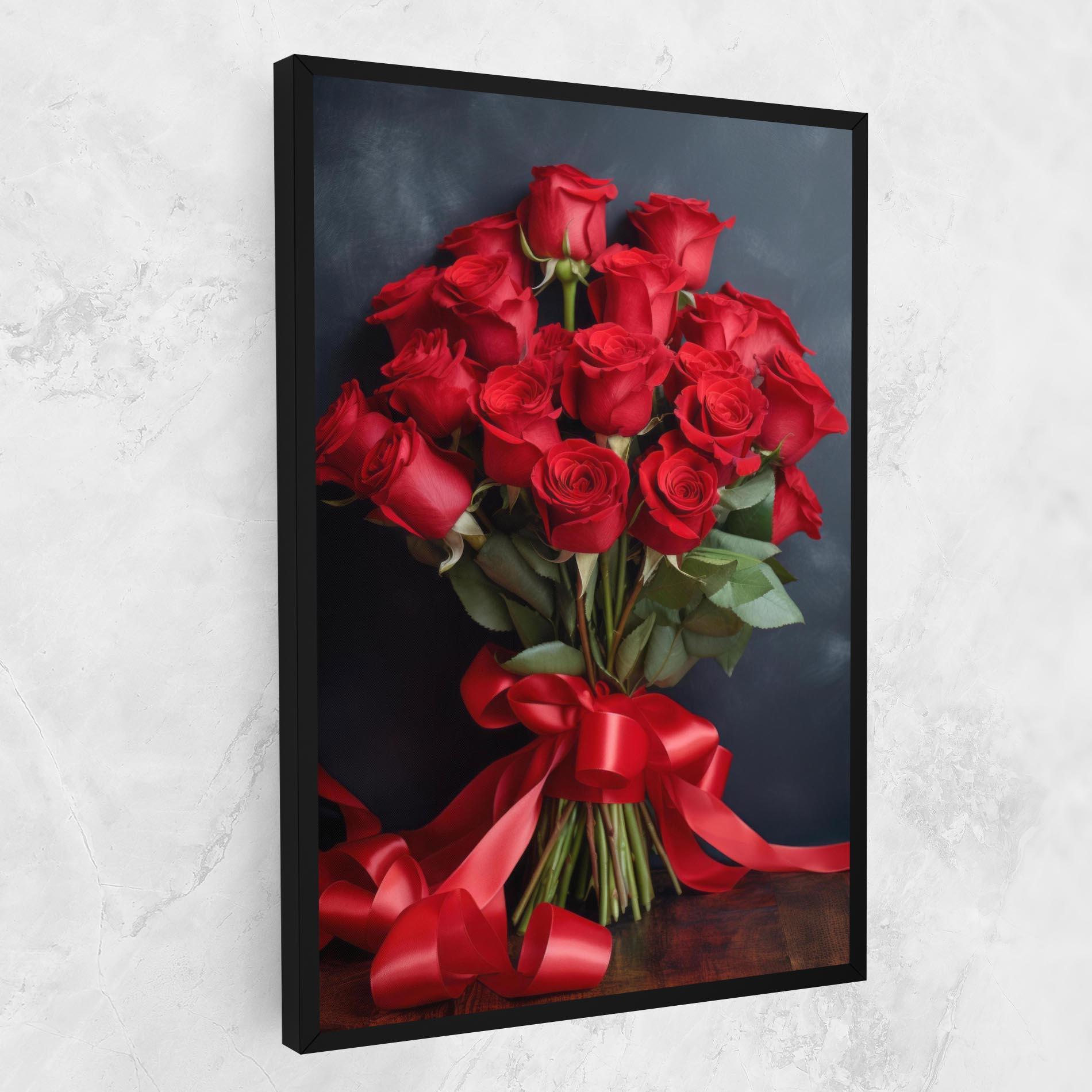 Vászonkép Beautiful Red Roses Bouquet mockup 1