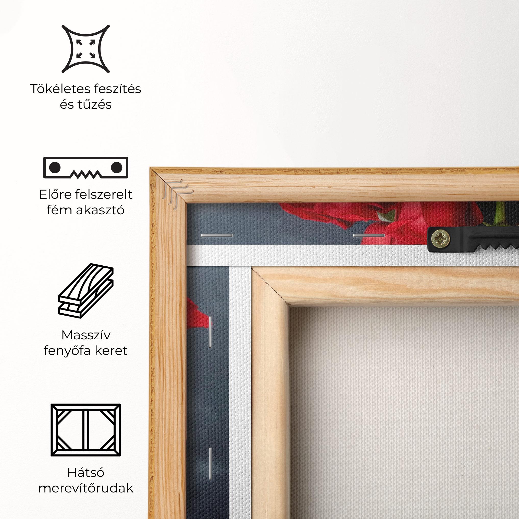 Vászonkép Beautiful Red Roses Bouquet mockup 5