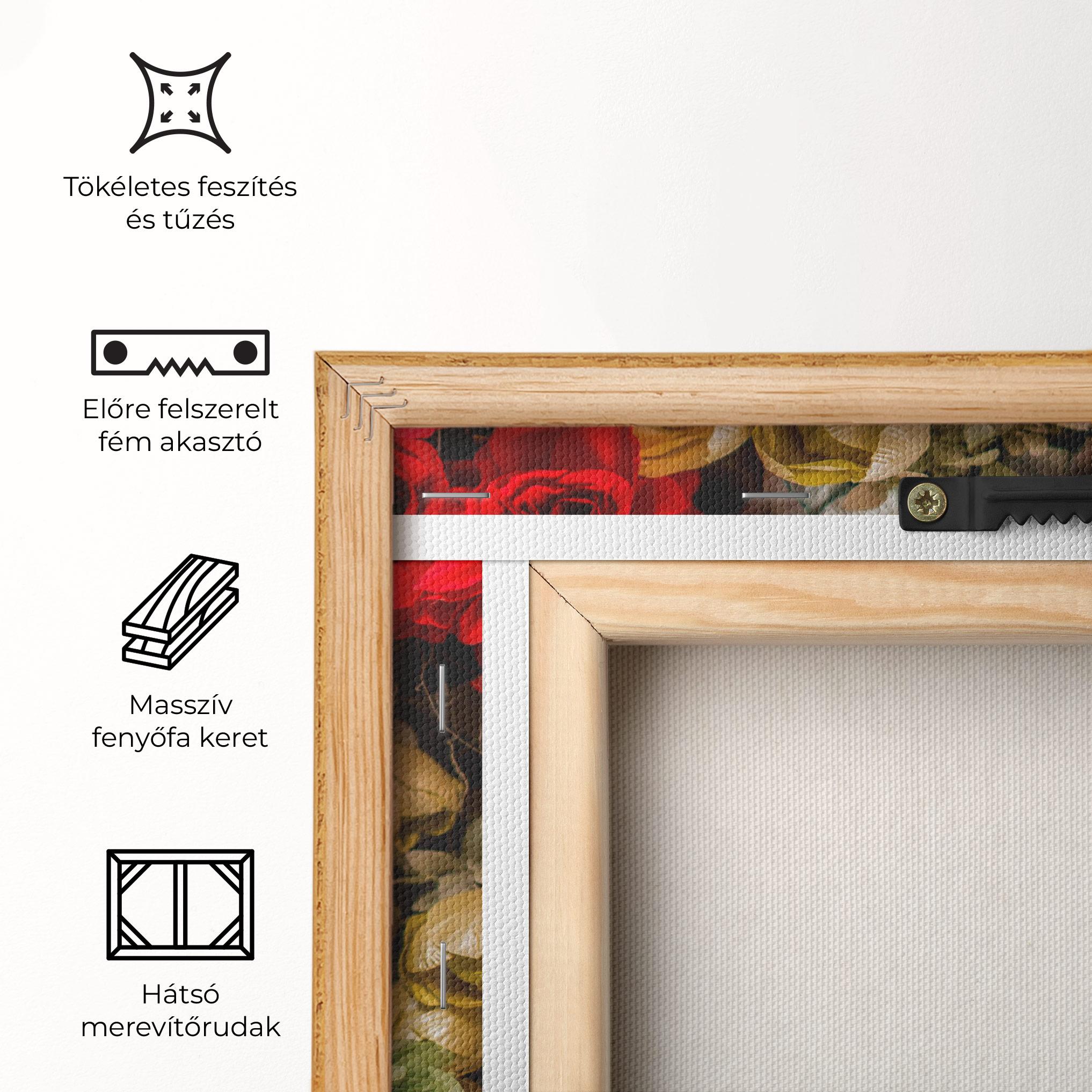 Vászonkép Fake Flowers Wall mockup 5