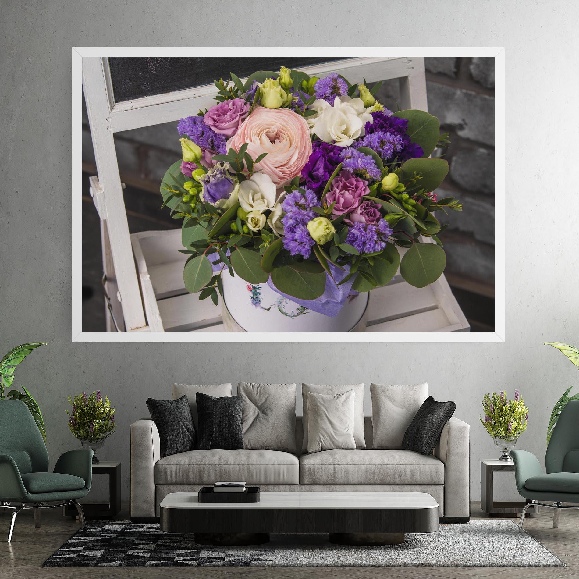 Vászonkép Big Pink Rose Bouquet mockup 7